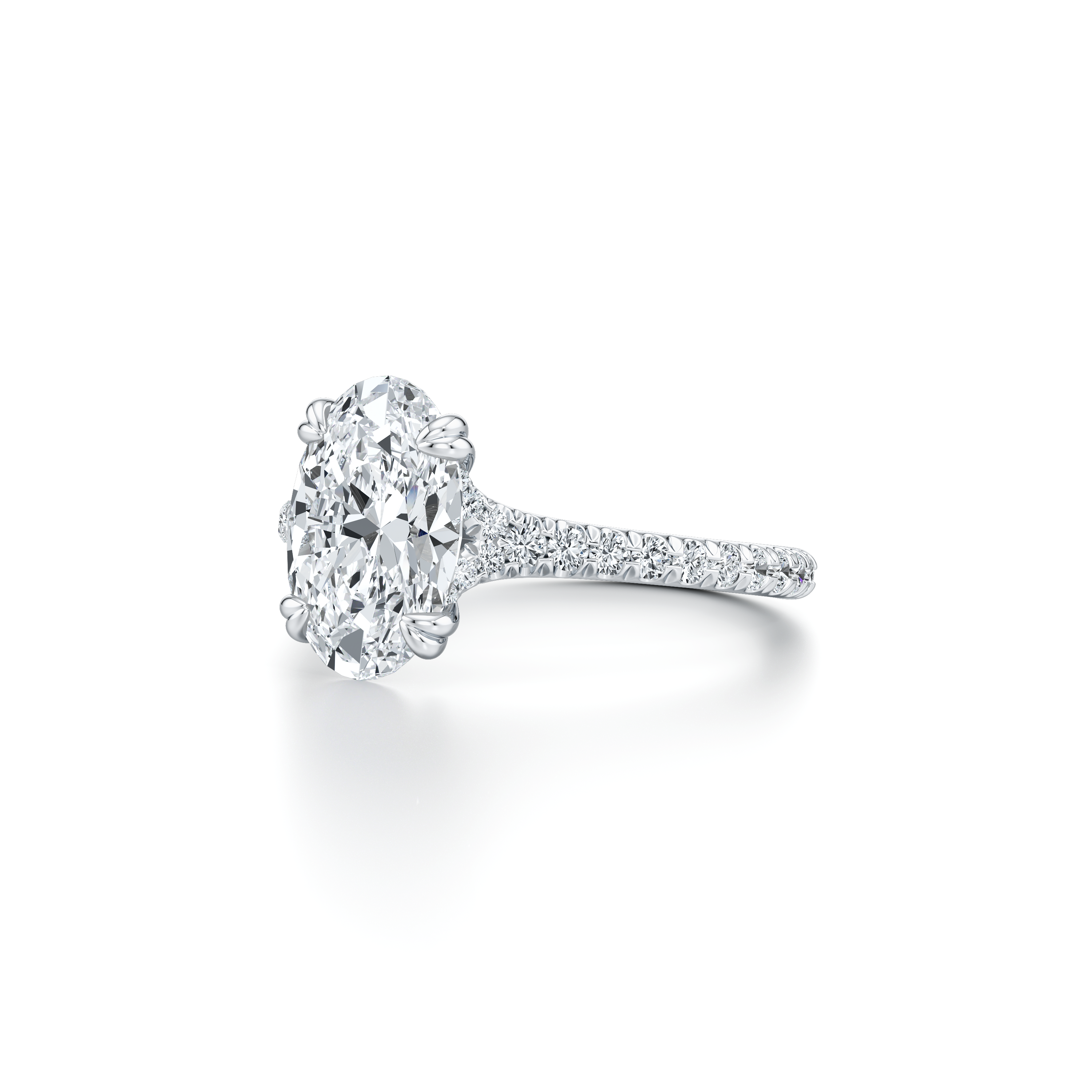 1.50 Carats Lab Grown Diamond Oval Shape F-VS1 Pave Engagement Ring - Camila Brown