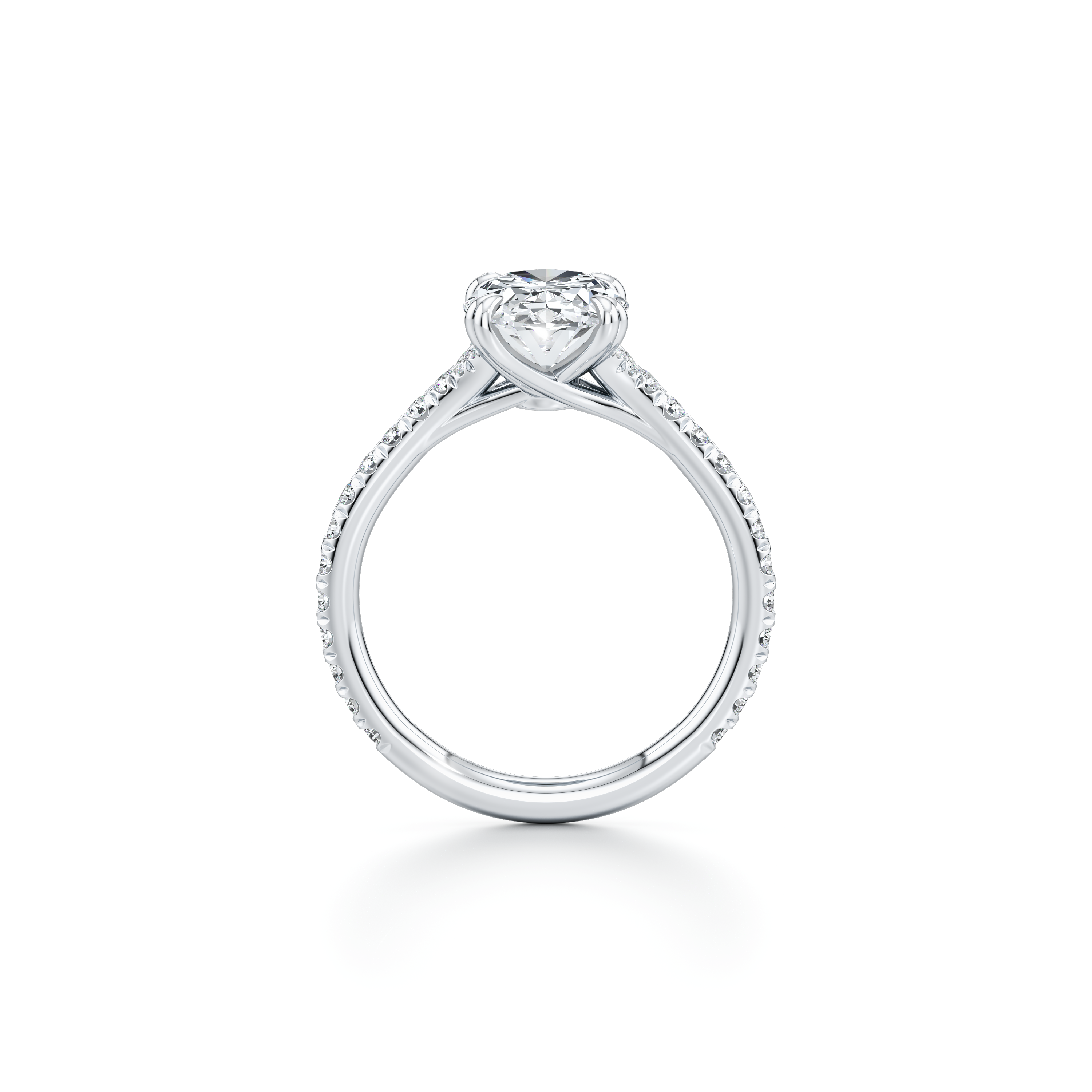 1.50 Carats Lab Grown Diamond Oval Shape F-VS1 Pave Engagement Ring - Camila Brown
