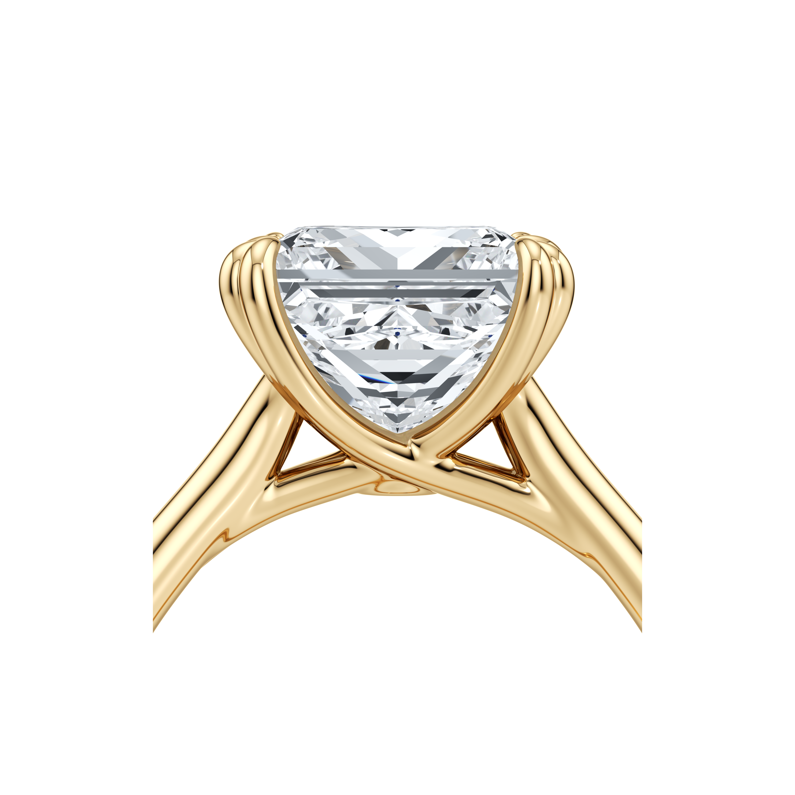 2.0 Carats Lab Grown Diamond Princess Shape F-VS1 Double Band Style Engagement Ring - Camila Brown