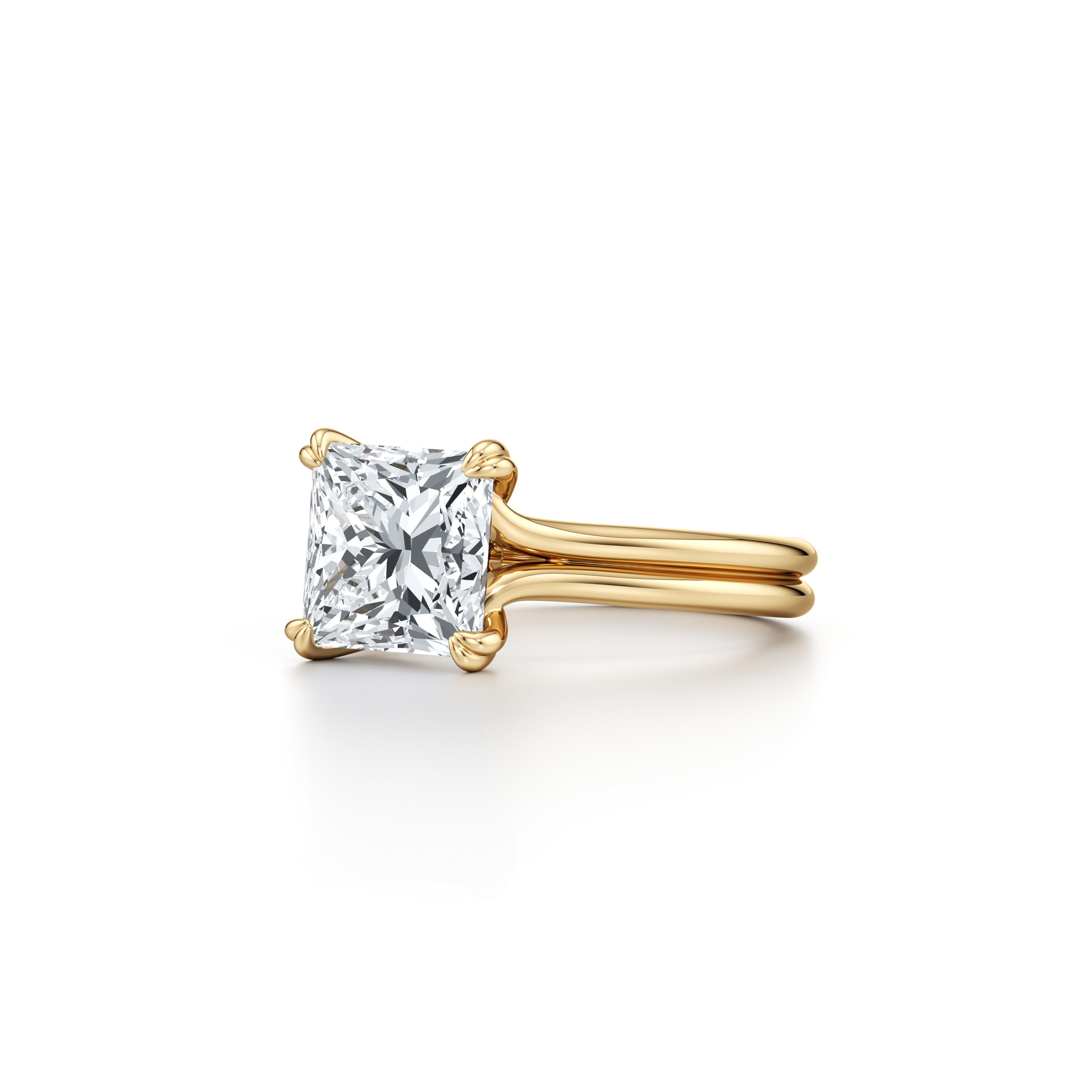 2.0 Carats Lab Grown Diamond Princess Shape F-VS1 Double Band Style Engagement Ring - Camila Brown