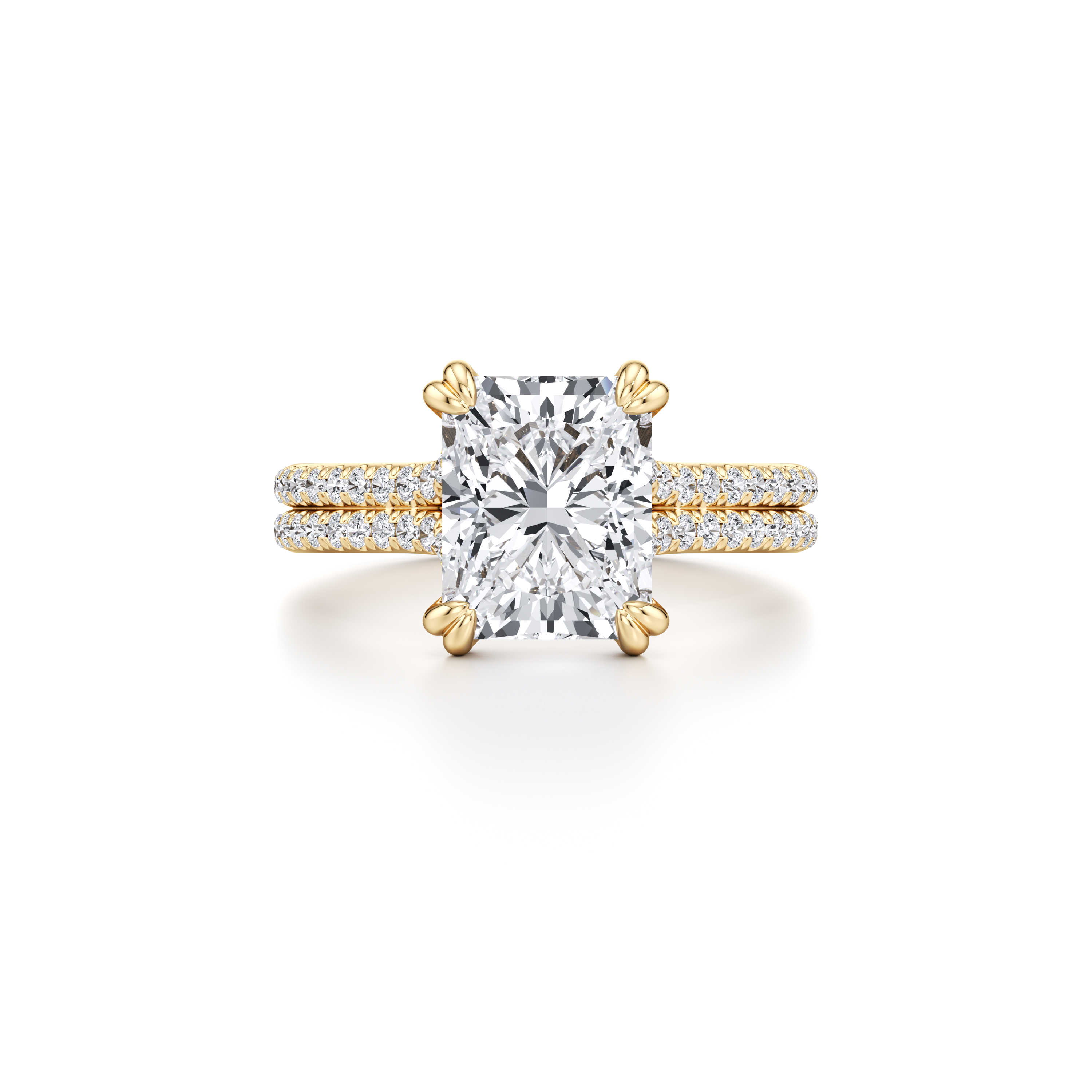1.50 Carats Lab Grown Diamond Radiant Shape F-VS1 Double Band Style Engagement Ring - Camila Brown