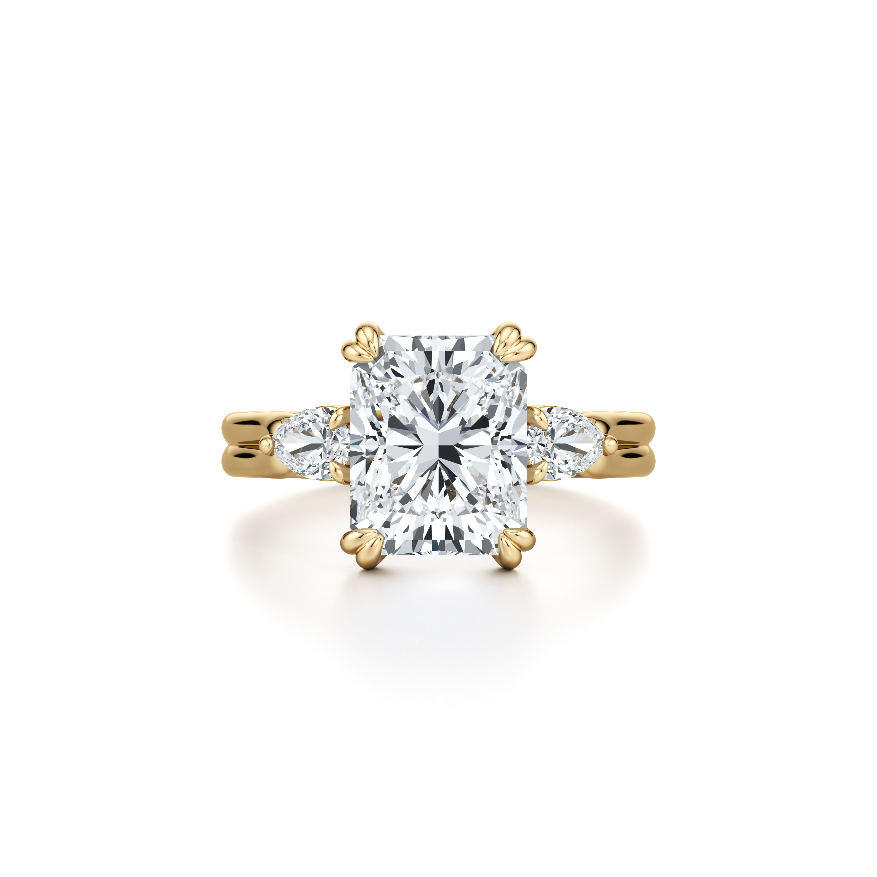 2.0 Carats Lab Grown Diamond Radiant Shape F-VS1 Three Stone Engagement Ring - Camila Brown