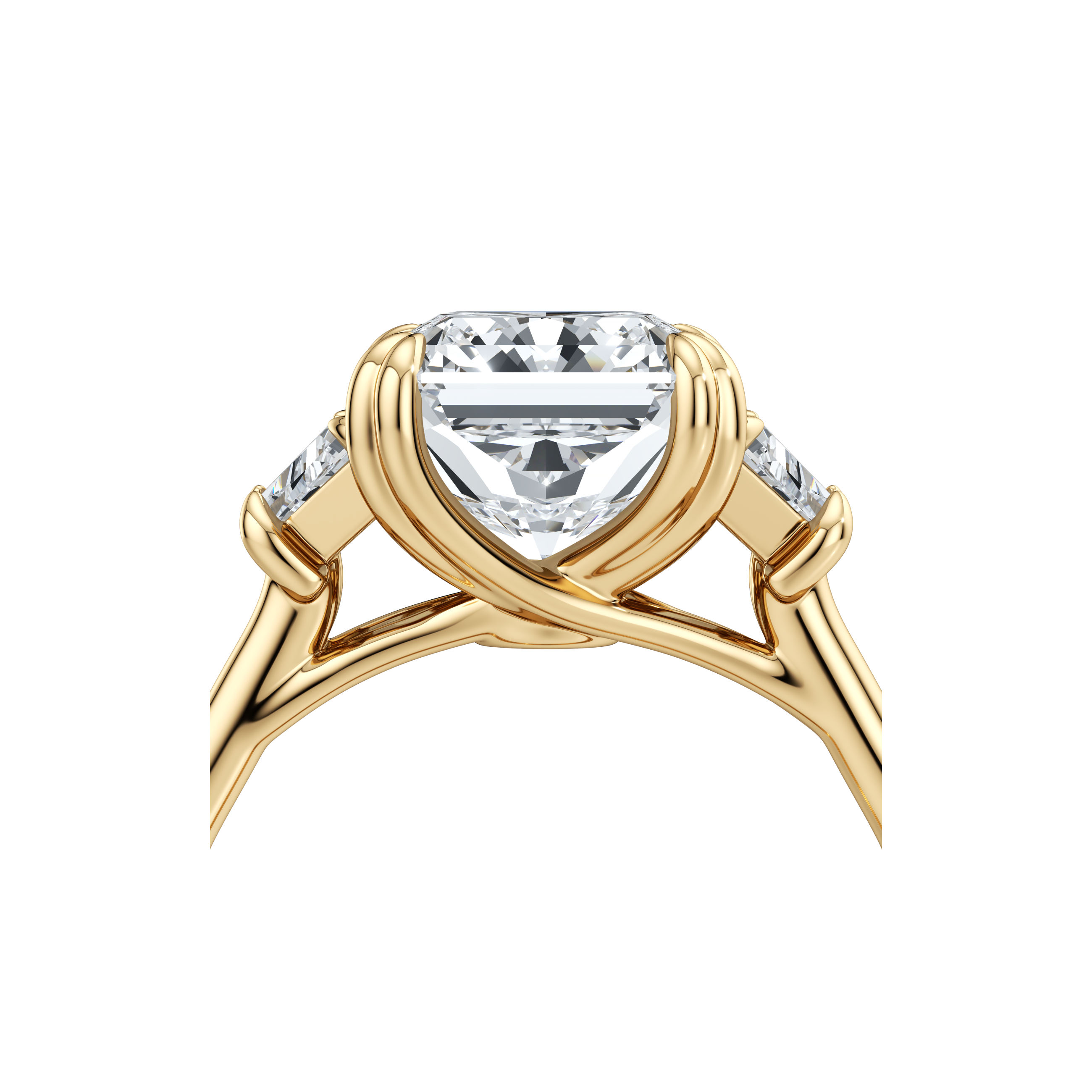 2.0 Carats Lab Grown Diamond Radiant Shape F-VS1 Three Stone Engagement Ring - Camila Brown