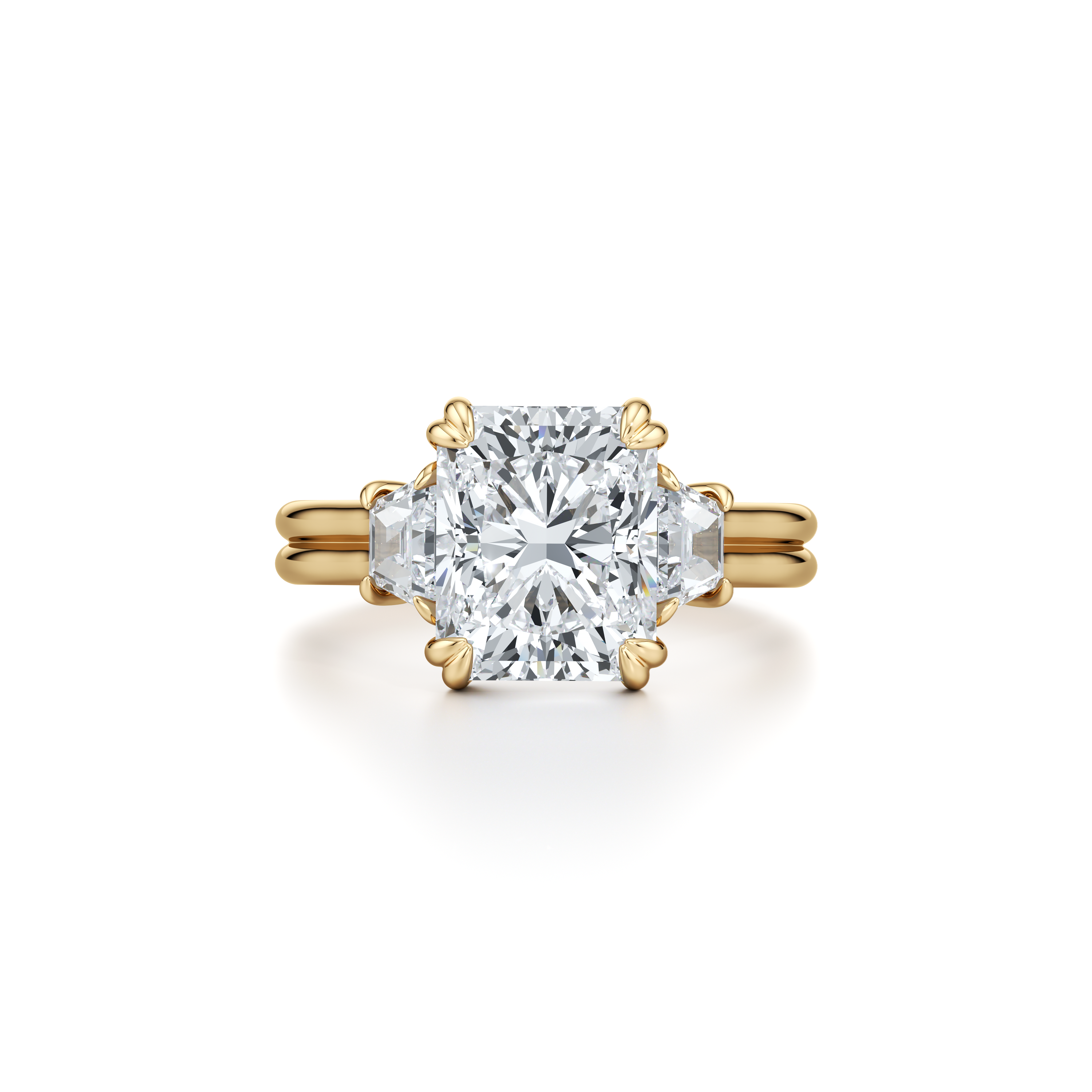 2.0 Carats Lab Grown Diamond Radiant Shape F-VS1 Three Stone Engagement Ring - Camila Brown