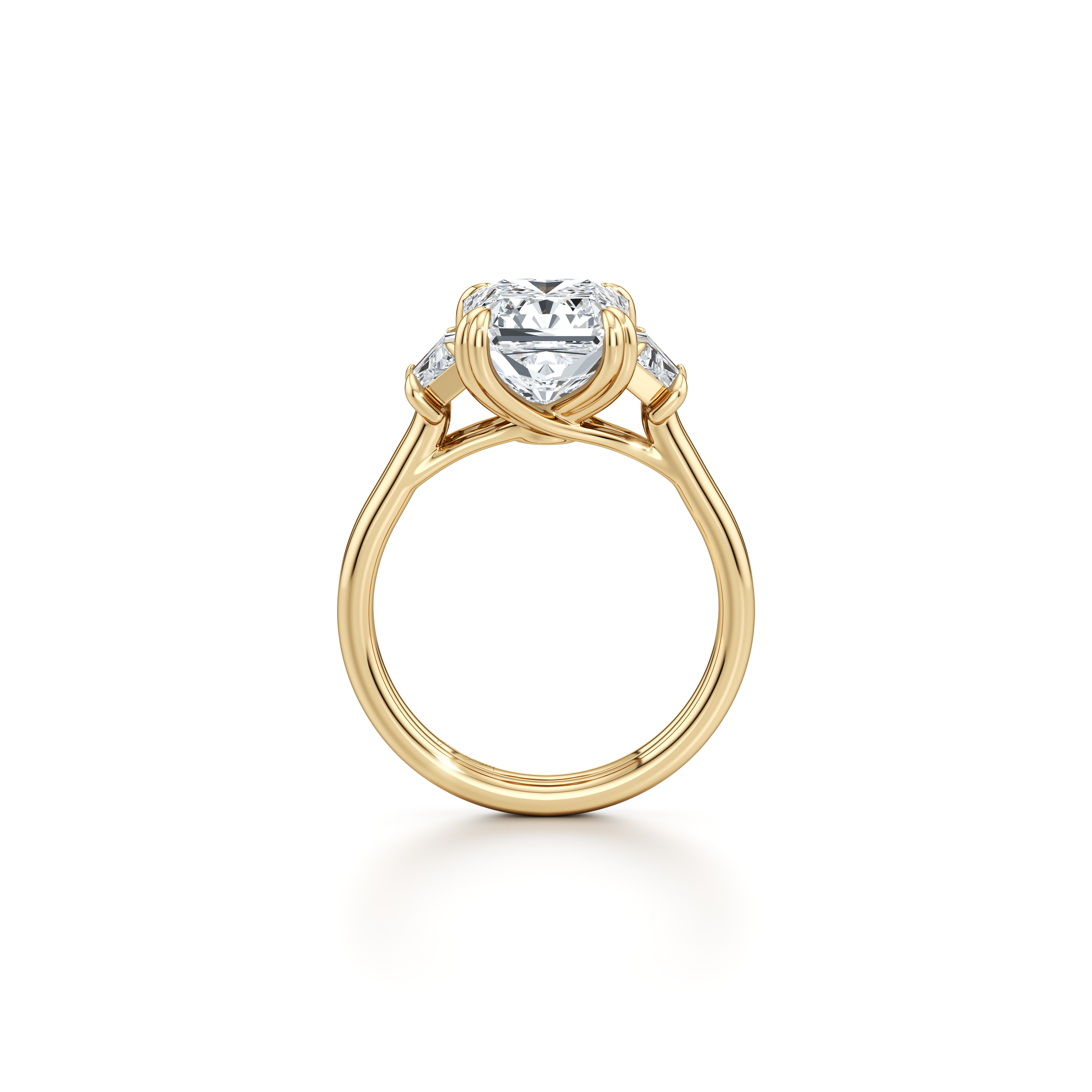 2.0 Carats Lab Grown Diamond Radiant Shape F-VS1 Three Stone Engagement Ring - Camila Brown