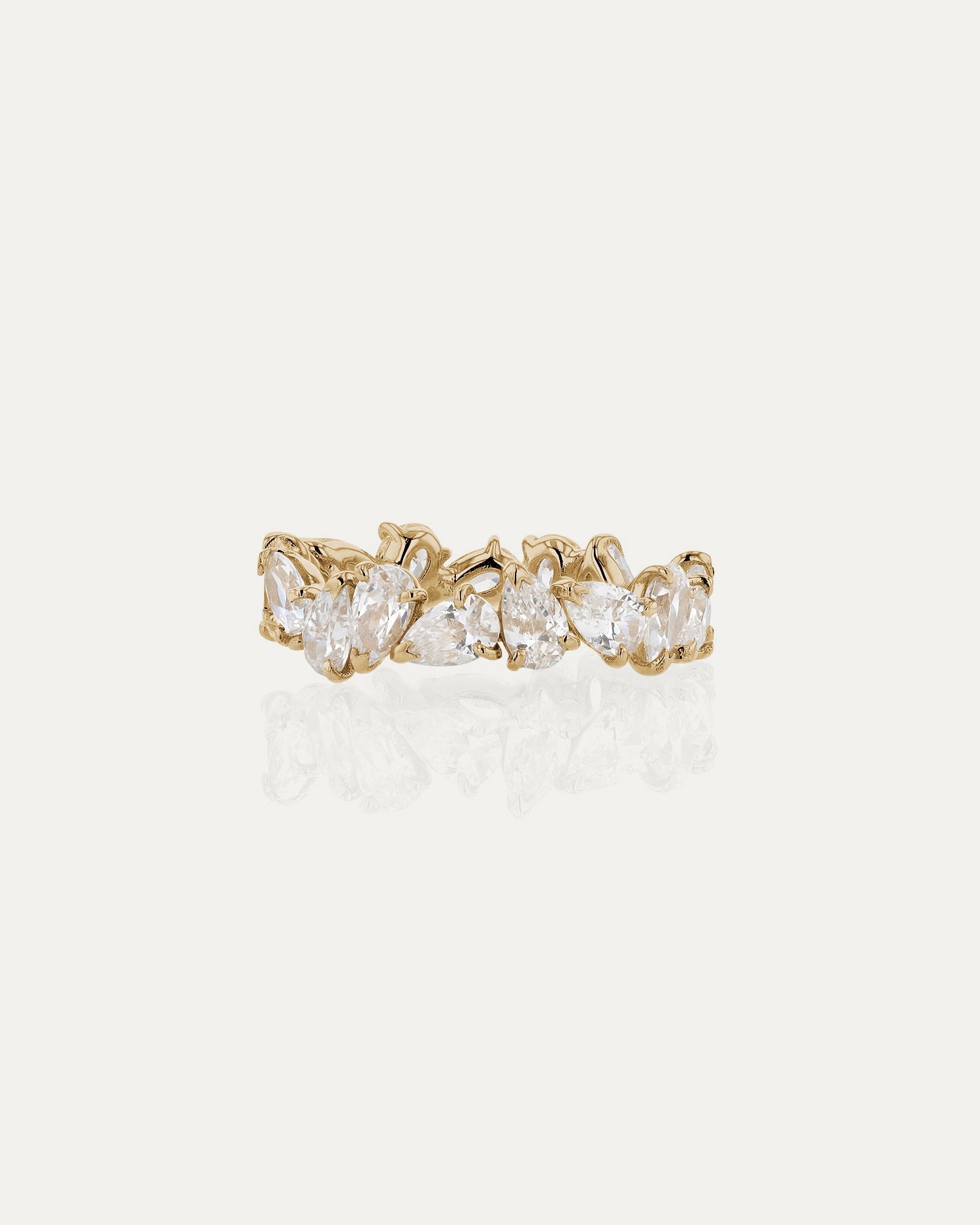 3.0 TCW Pear Diamond Cluster Wedding Band