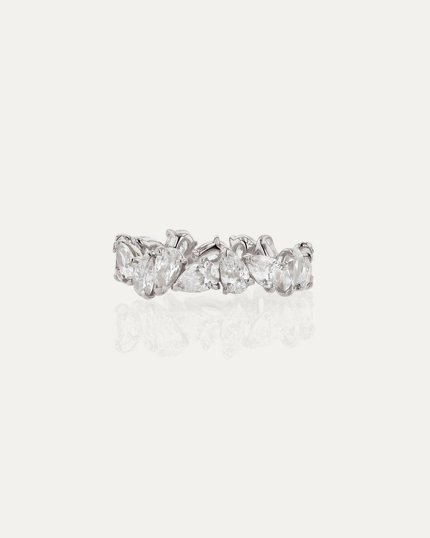 3.0 TCW Pear Diamond Cluster Wedding Band
