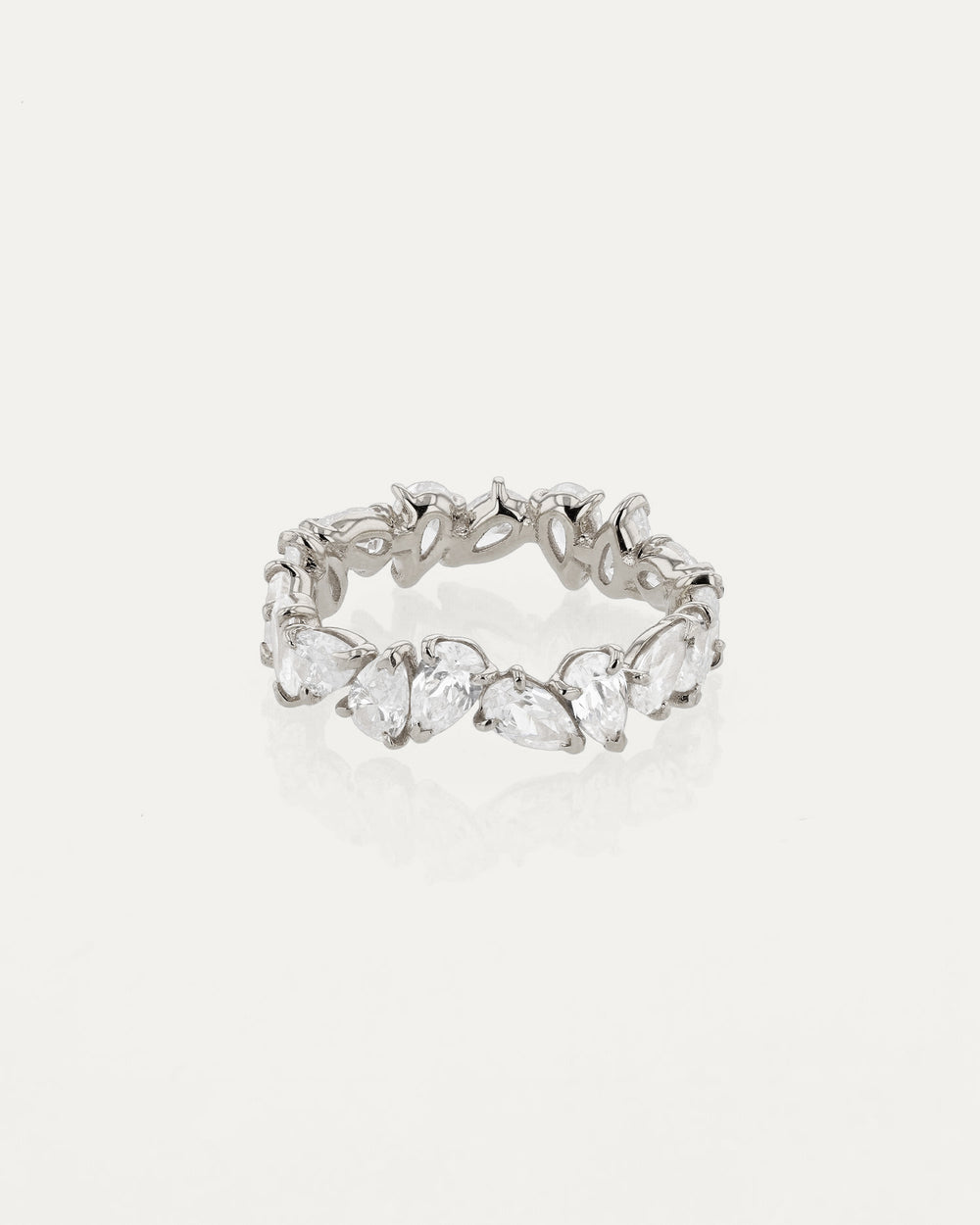 3.0 TCW Pear Diamond Cluster Wedding Band