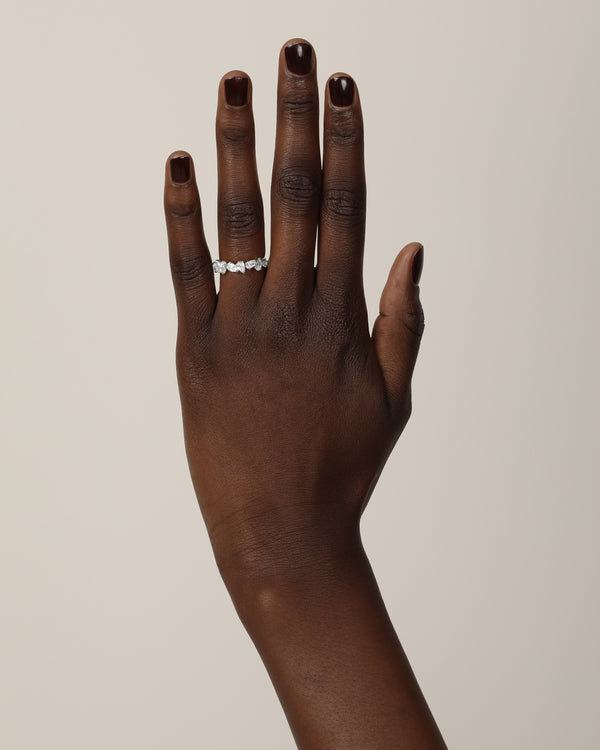 3.0 TCW Pear Diamond Cluster Wedding Band