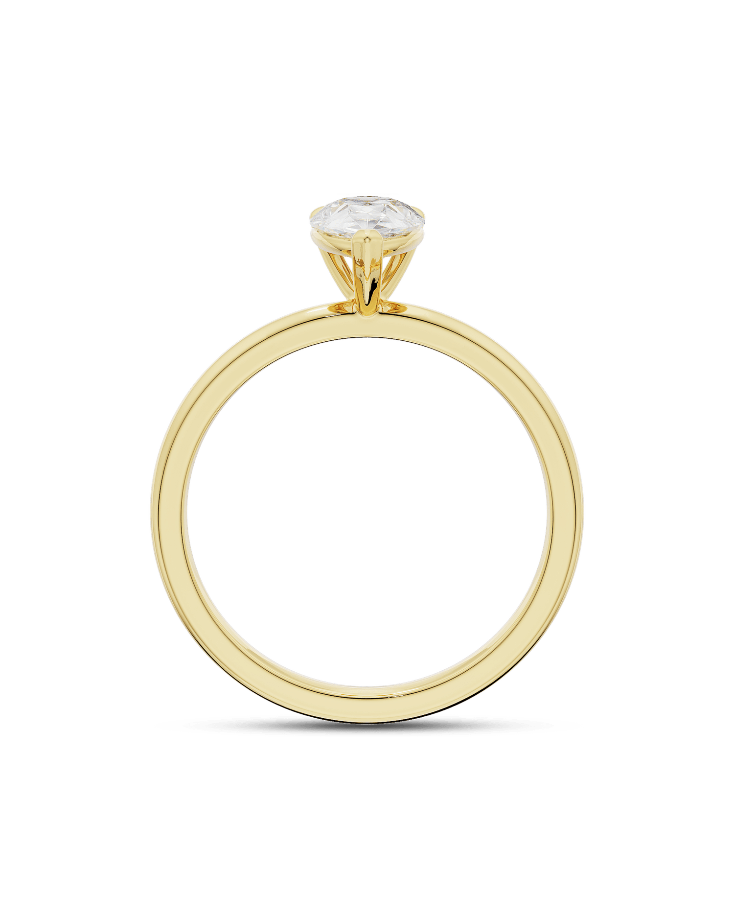 2.0–4.0 CT pear cut lab grown CVD diamond solitaire engagement ring in a classic setting for a sleek and modern bridal look