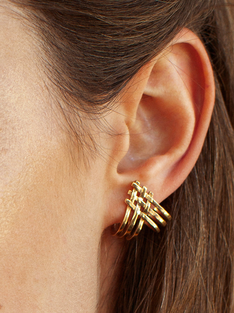 Heart Shape Split Stud Earrings