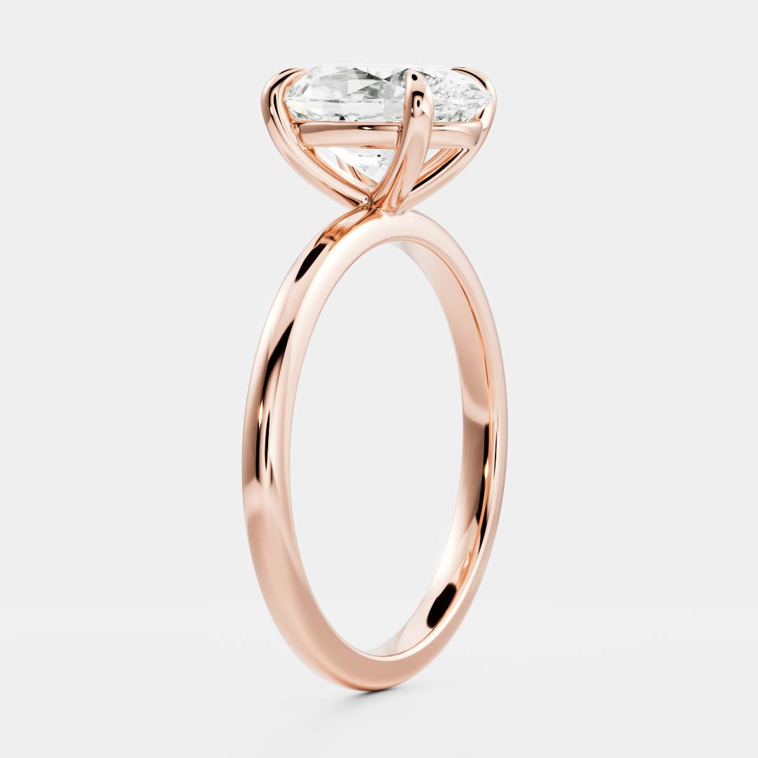 2.5 - 3.5 CT Oval Lab Grown Diamond Solitaire Engagement Ring