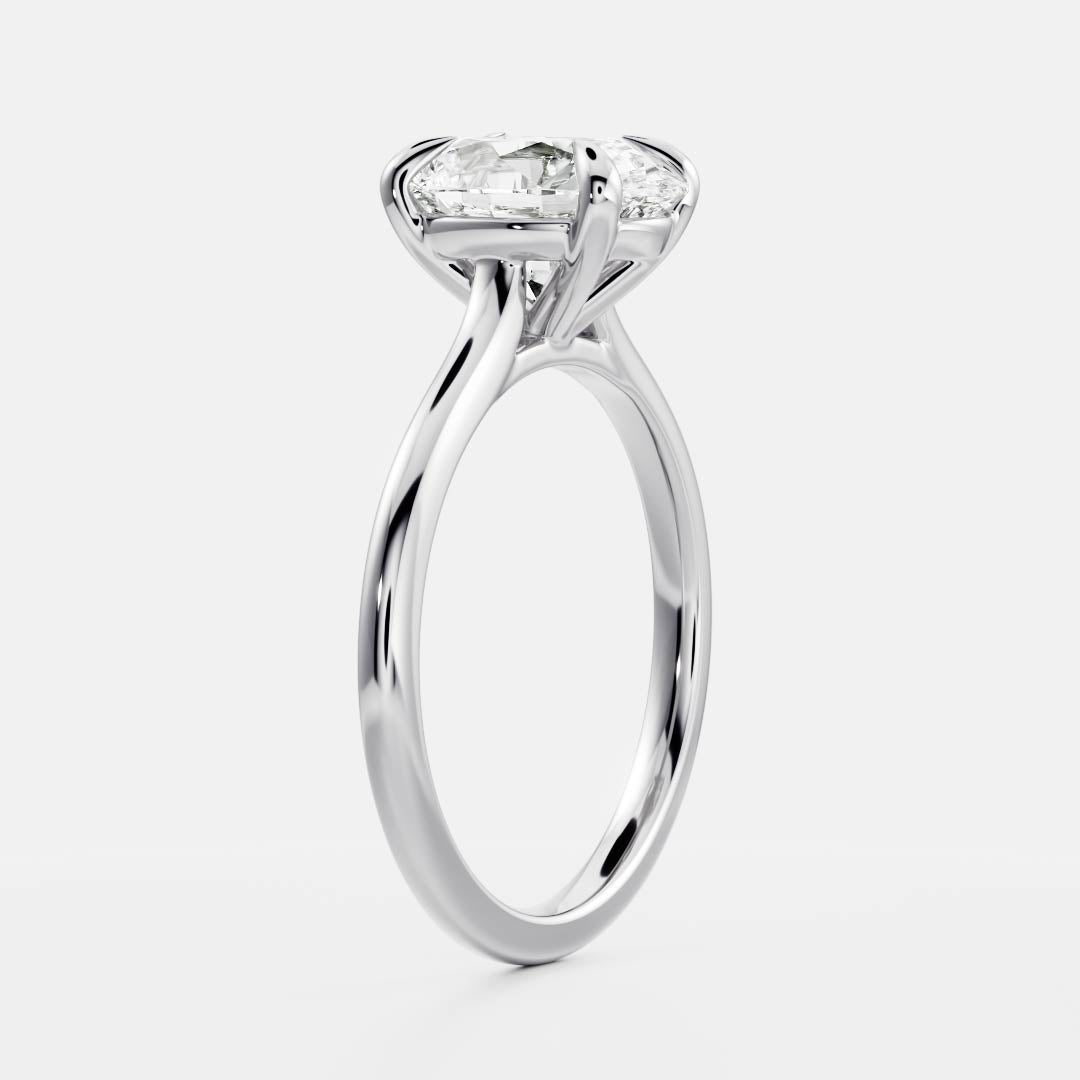 1.0- 3.0 CT Oval Lab Grown Diamond Solitaire Engagement Ring