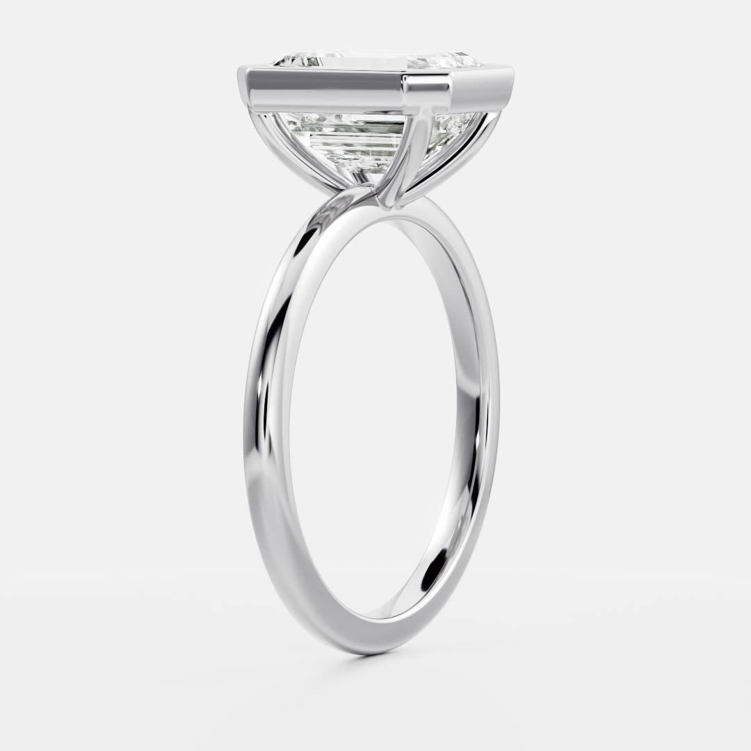 2.0 - 3.0 CT Emerald Lab Grown Diamond Solitaire Engagement Ring