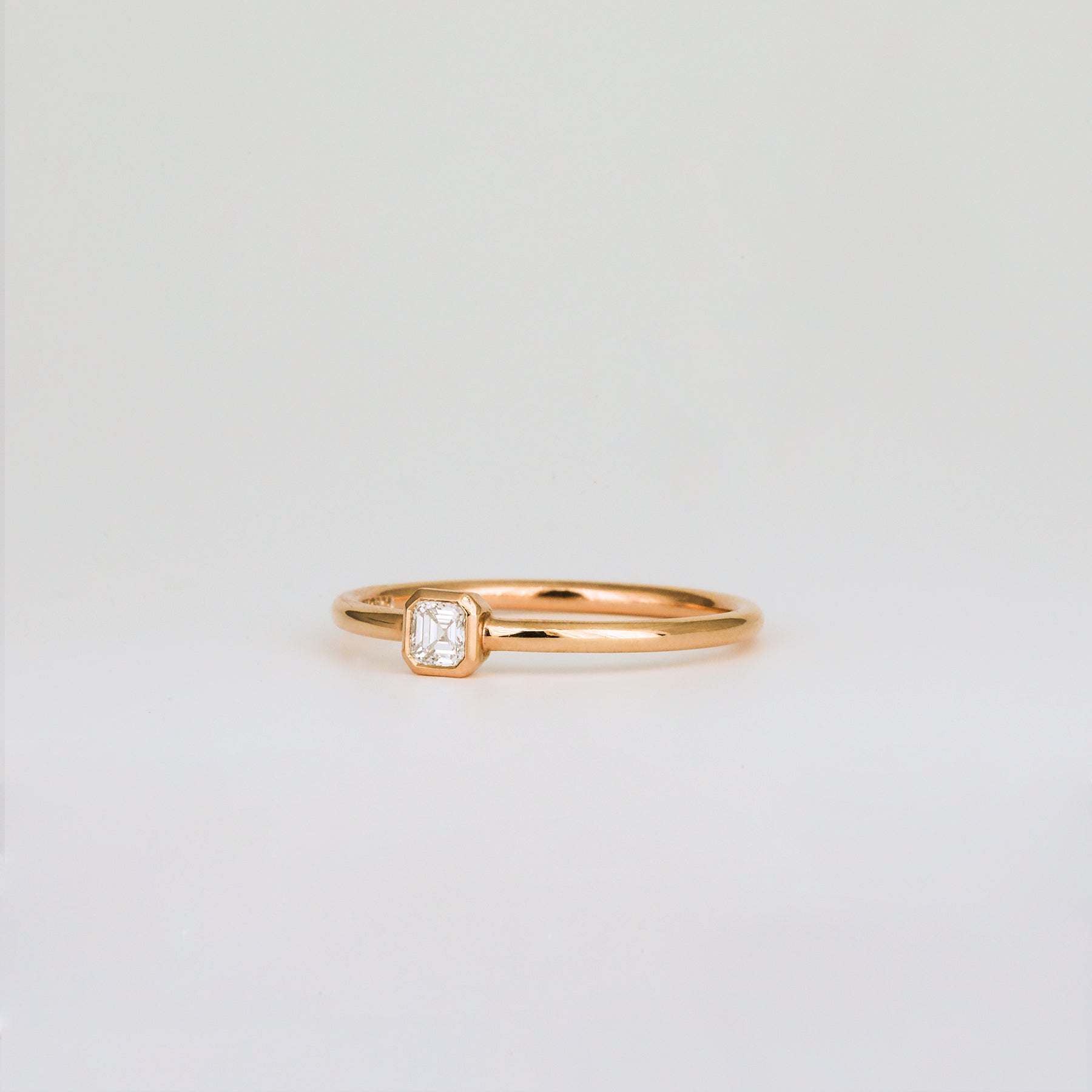 0.15 CT Asscher CVD Diamond Unique Daily Wear Ring