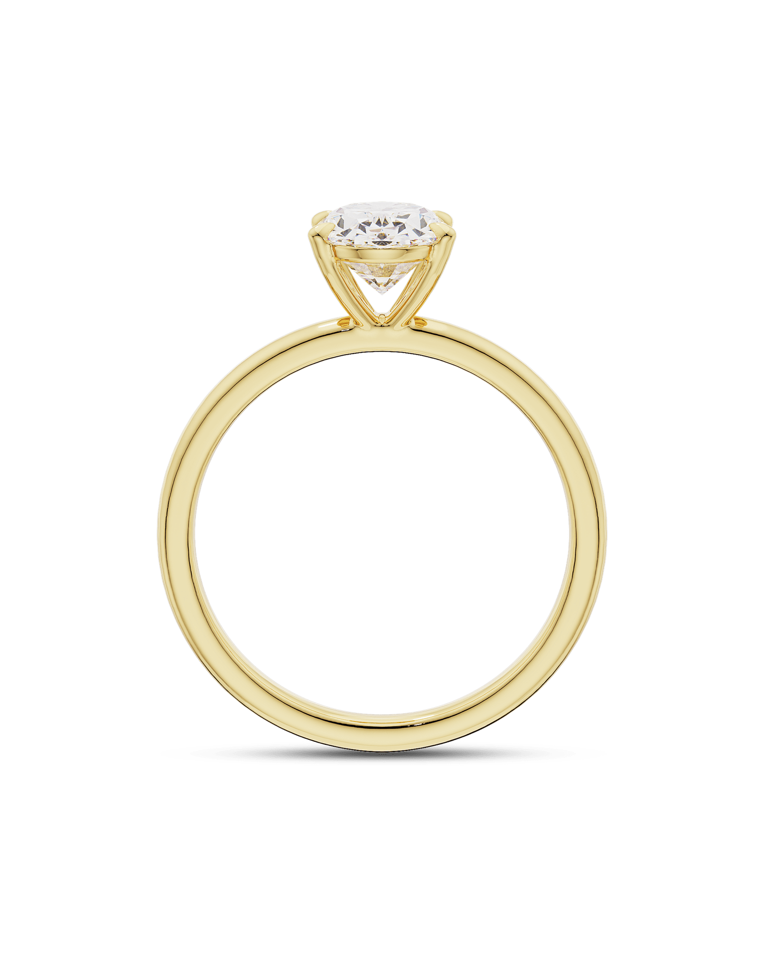 1.5–3.5 CT oval cut lab grown diamond solitaire engagement ring in gold, elongated elegant stone with classic single-stone setting