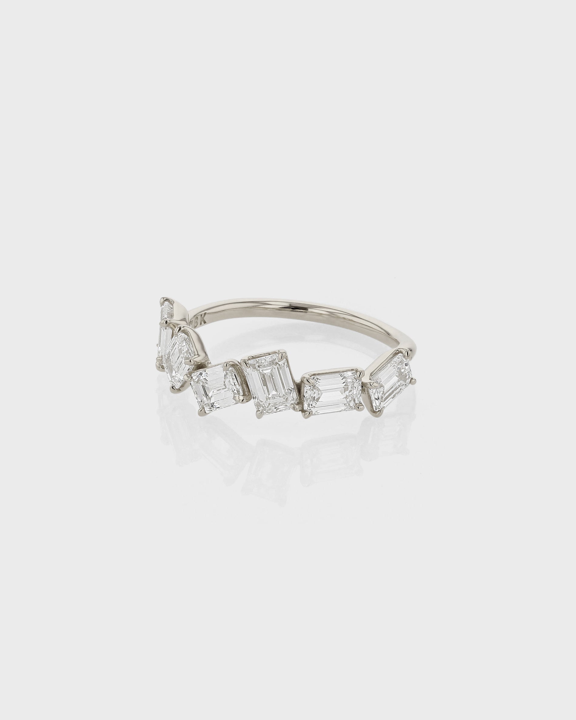 0.25 TCW Emerald EF-VVS Diamond Half Endless Wedding Band