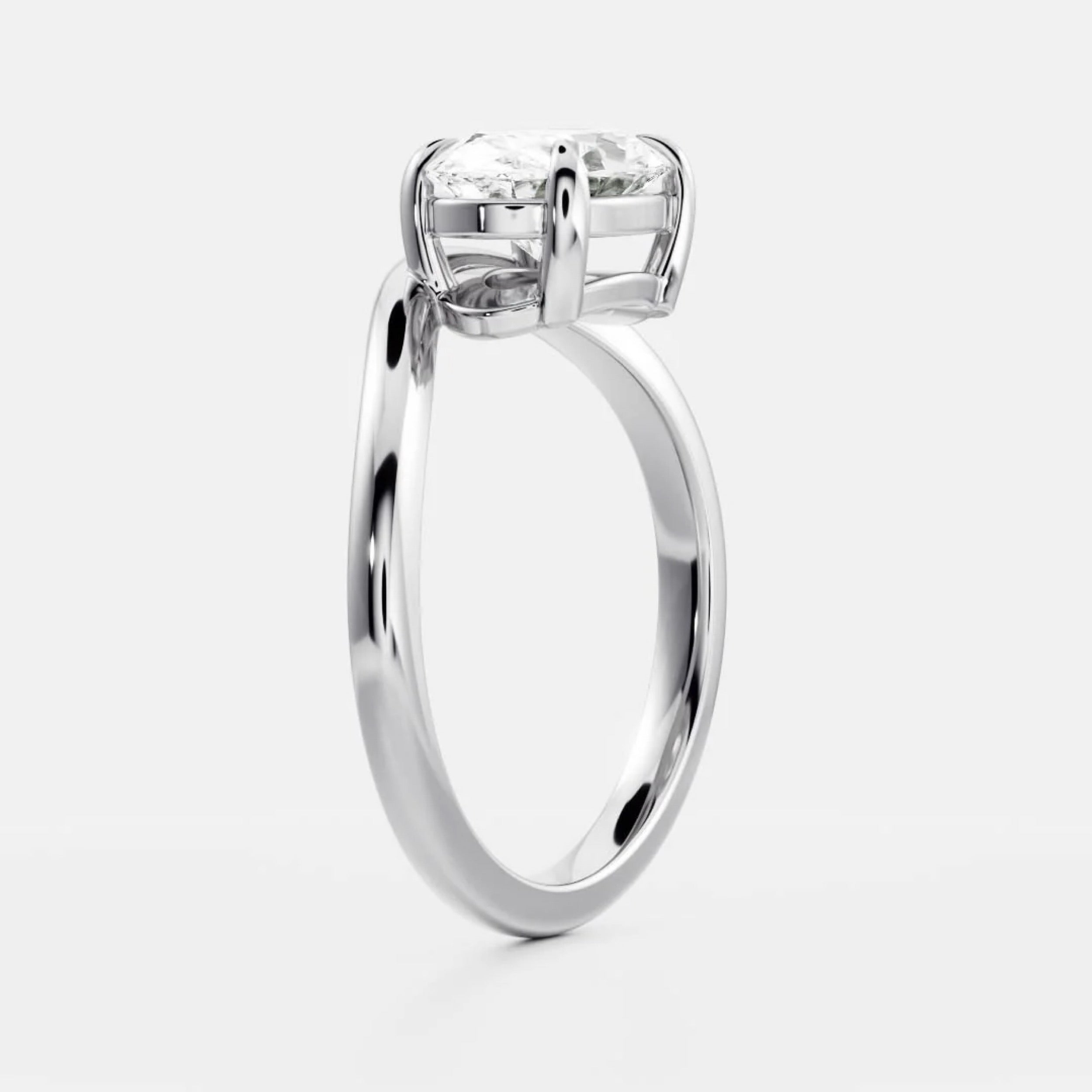 1.5 - 2.5 CT Oval Lab Grown Diamond Curved Engagement Ring