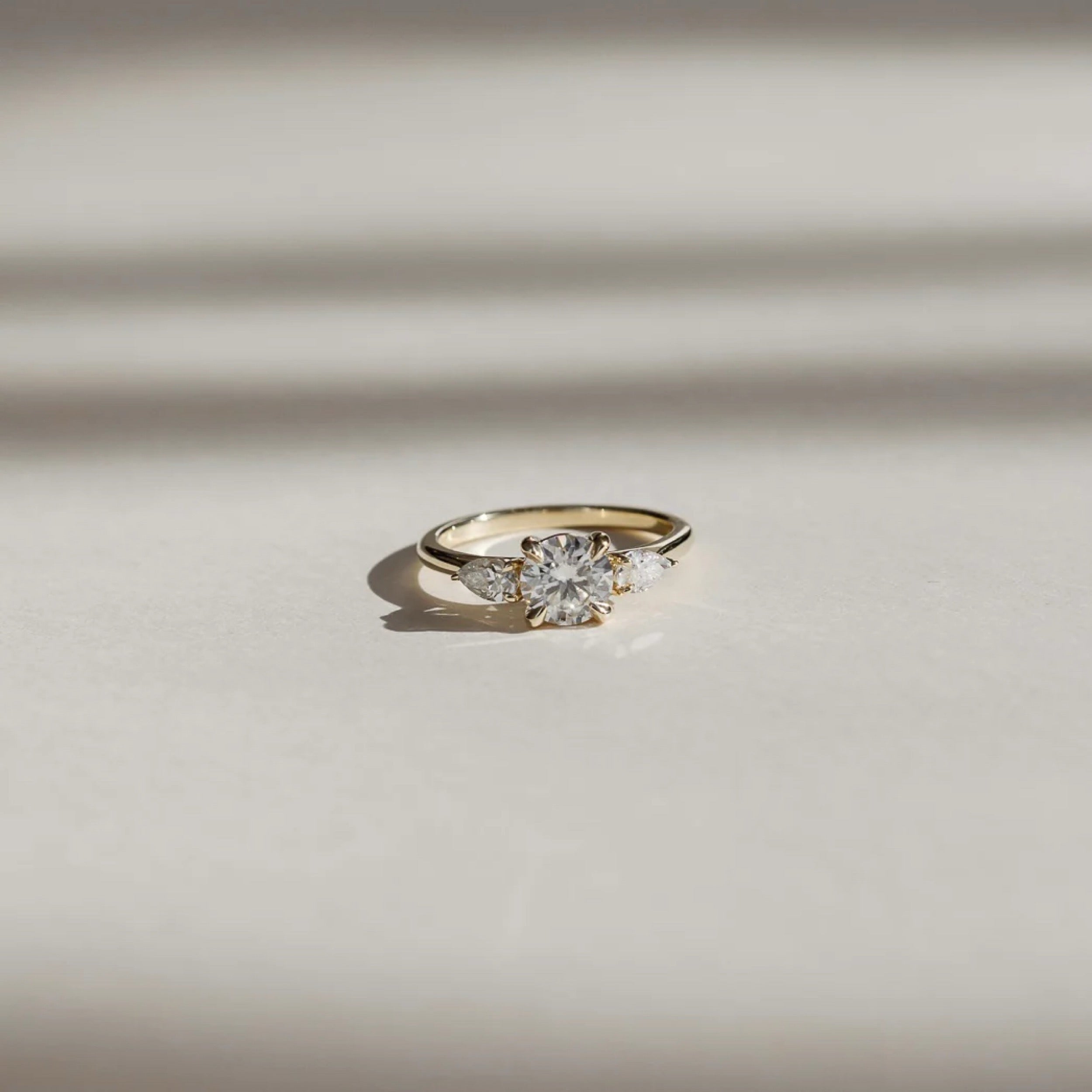 0.5 - 1.5 CT Round Lab Grown Diamond Trilogy Engagement Ring