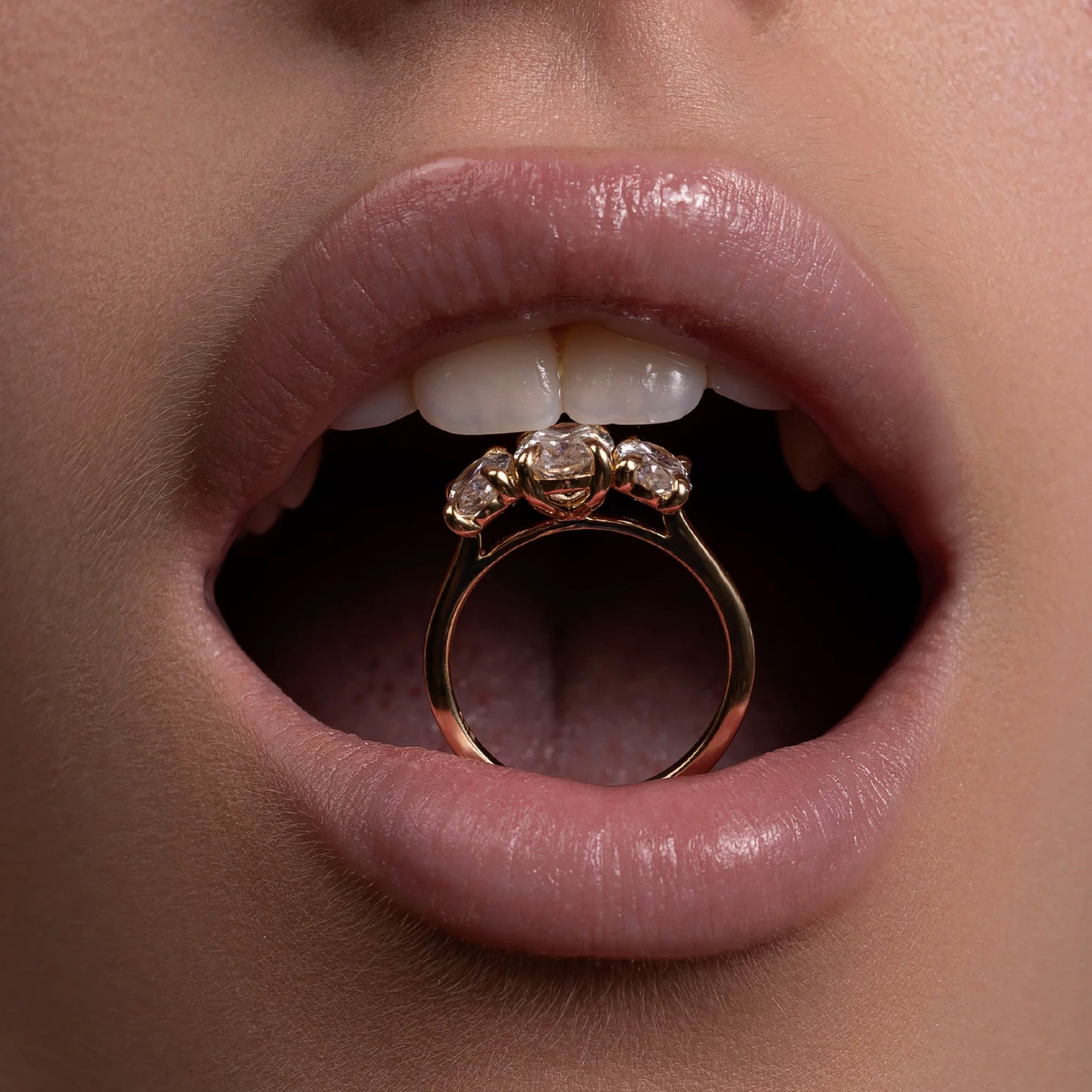 1.5 - 2.5 CT Oval Lab Grown Diamond Trilogy Engagement Ring