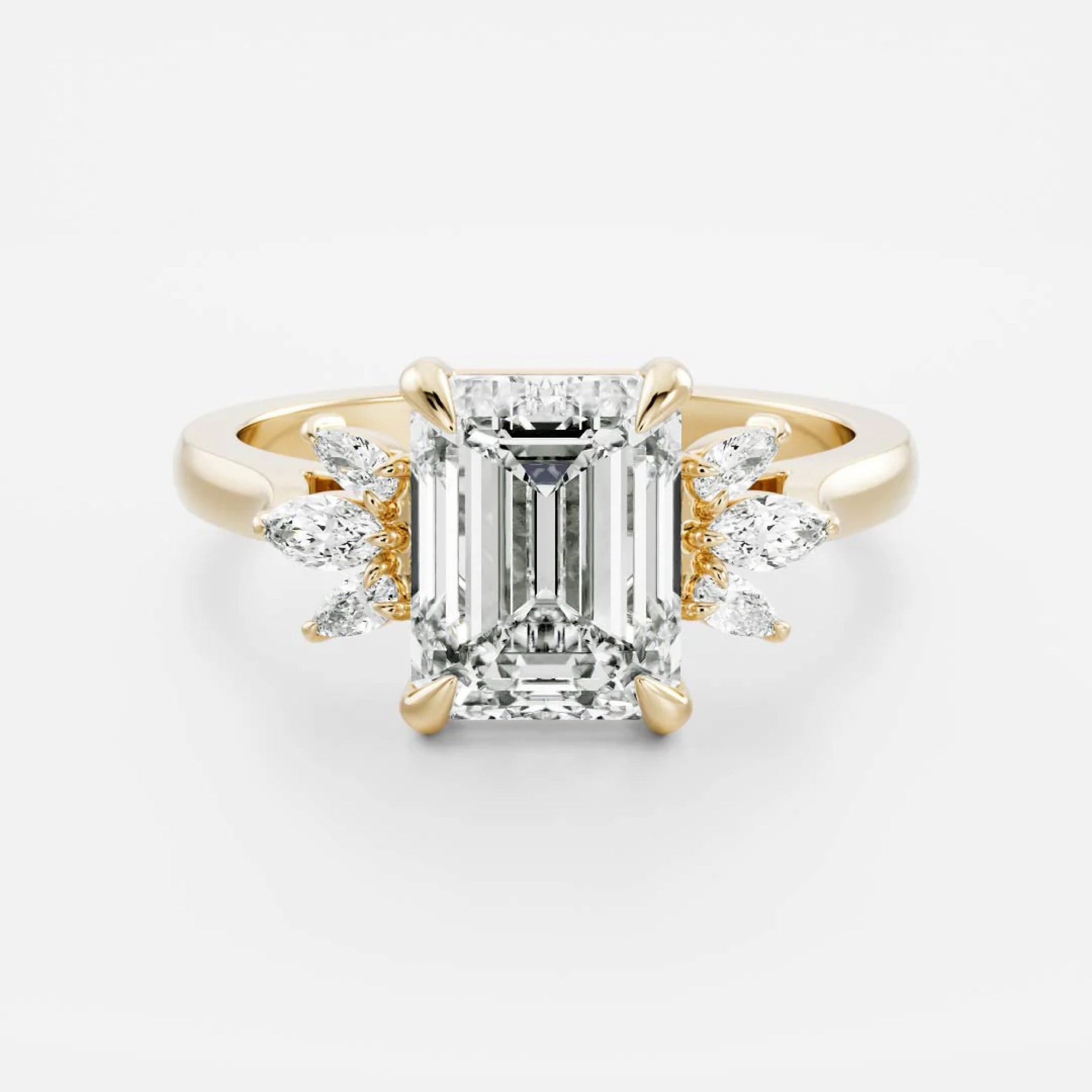 2.0 - 4.0 CT Emerald Lab Grown Diamond Solitaire Engagement Ring