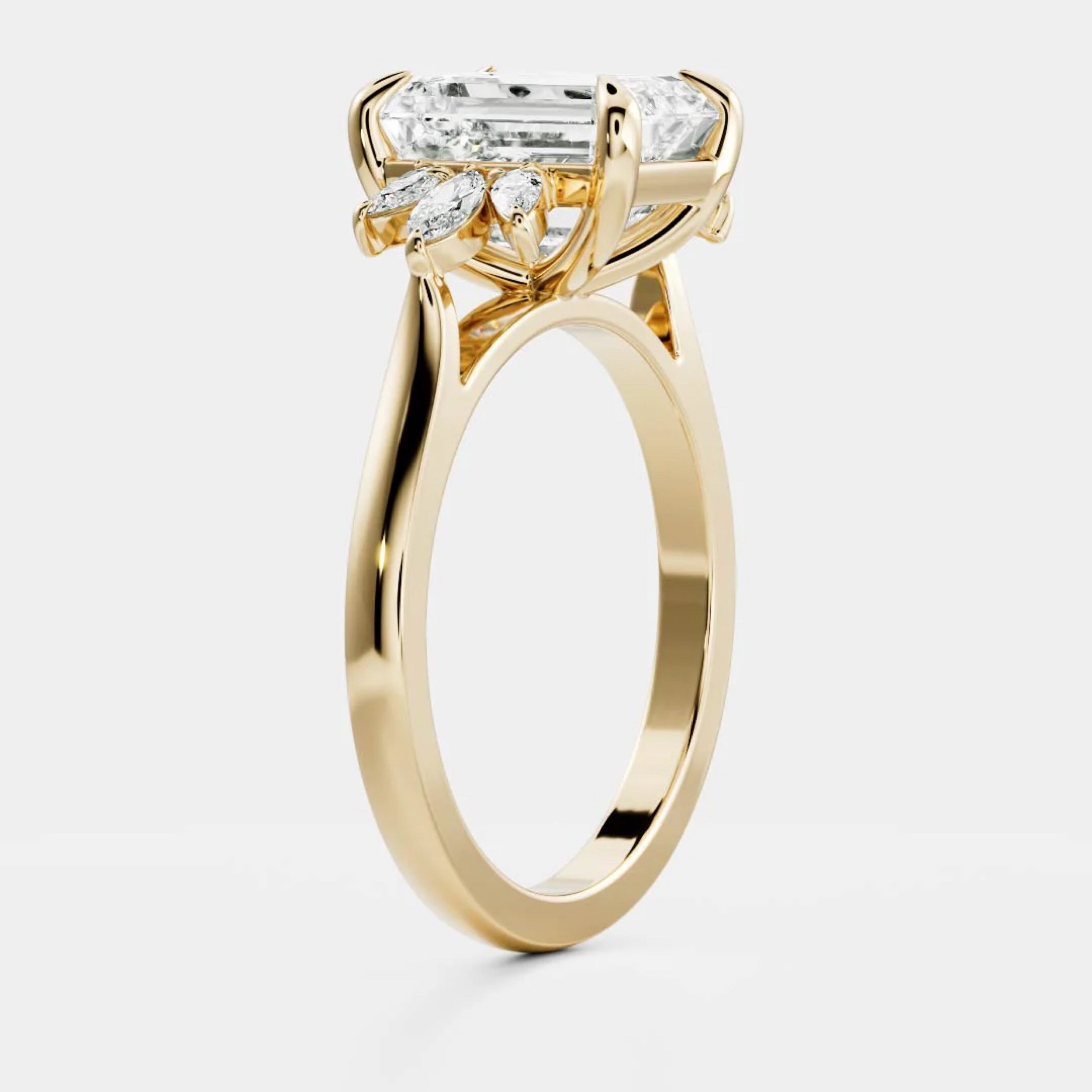 2.0 - 4.0 CT Emerald Lab Grown Diamond Solitaire Engagement Ring