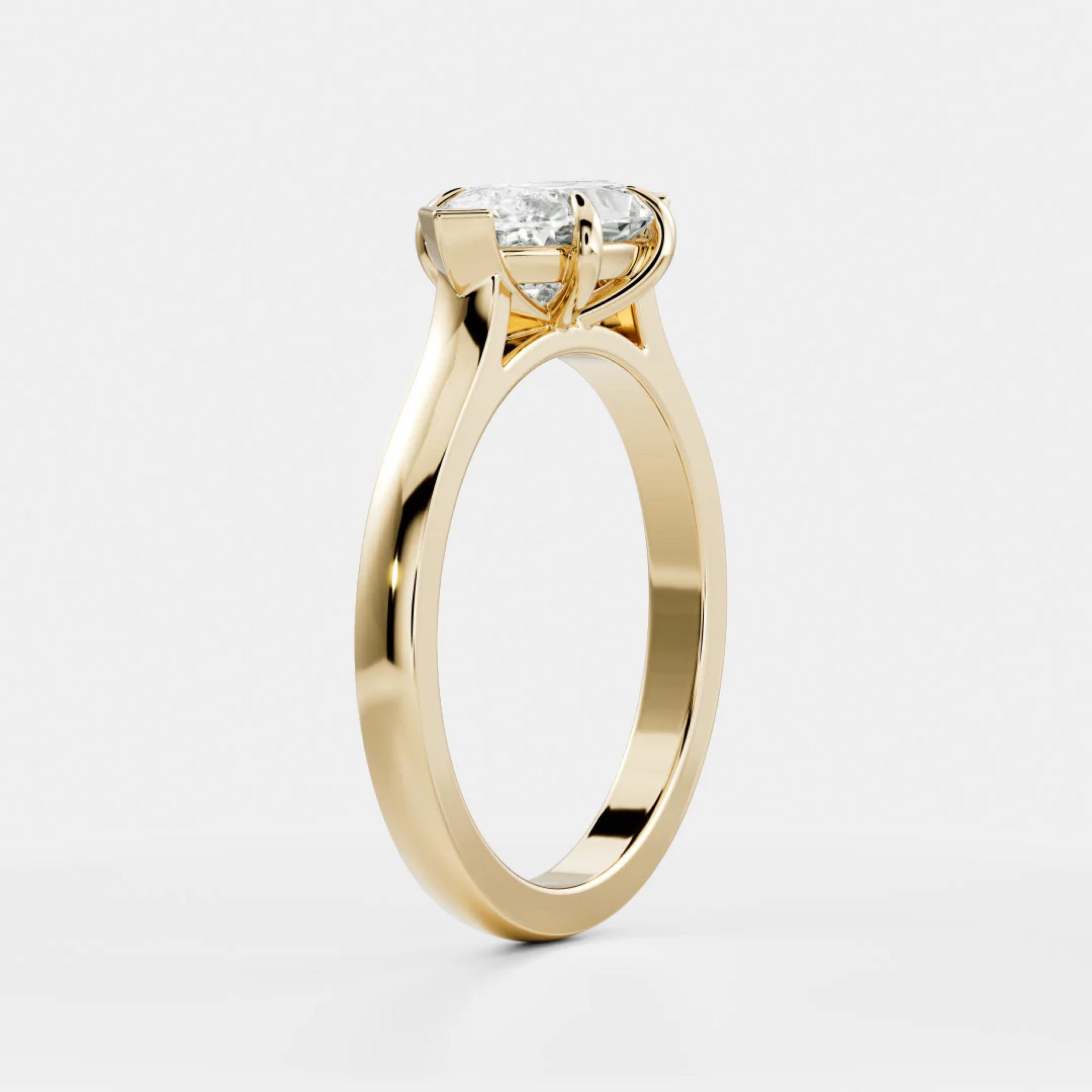 2.0 - 4.0 CT East West Marquise Lab Grown Diamond Solitaire Engagement Ring