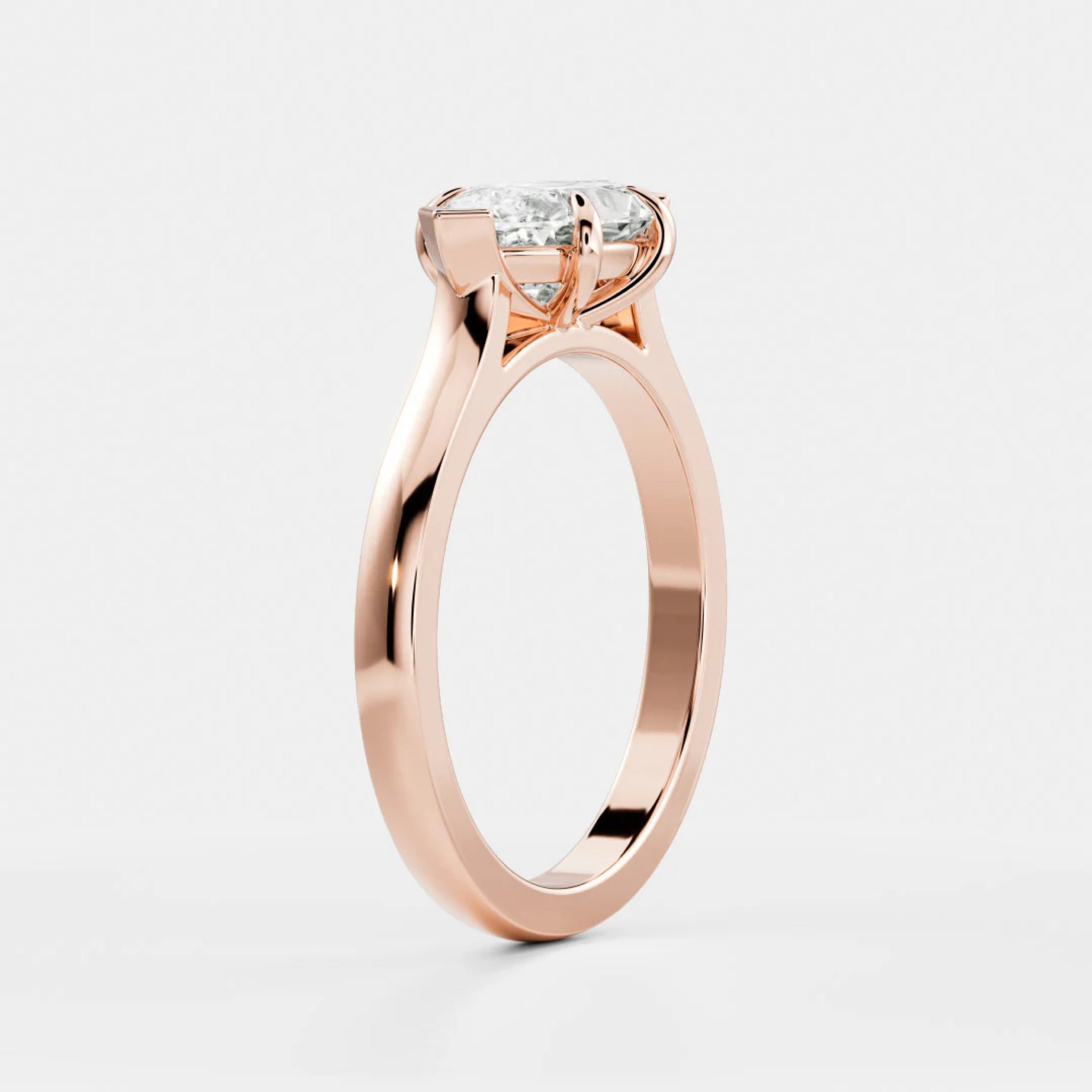 2.0 - 4.0 CT East West Marquise Lab Grown Diamond Solitaire Engagement Ring