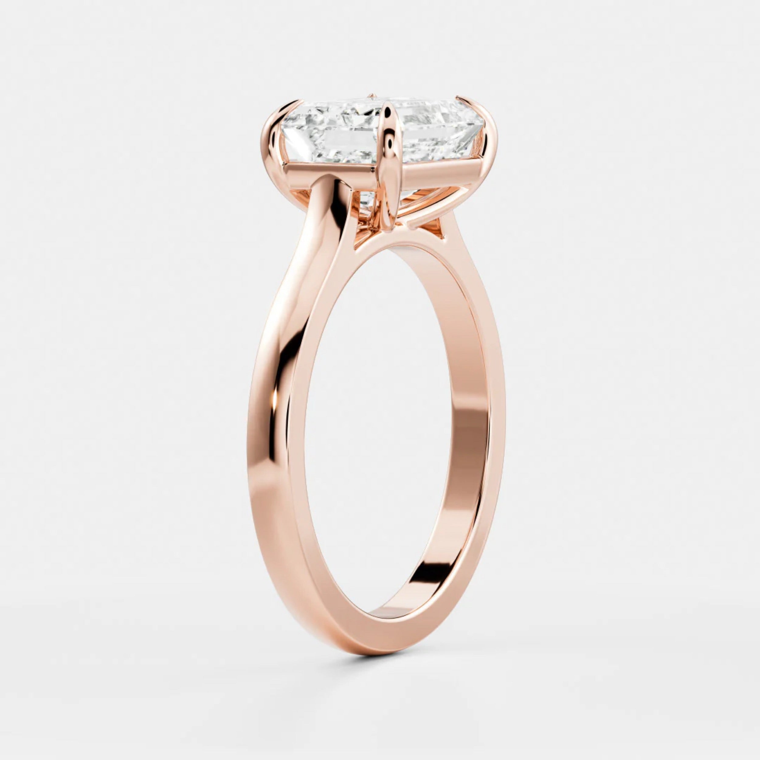 1.5 - 2.5 CT East West Emerald Lab Grown Diamond Solitaire Engagement Ring