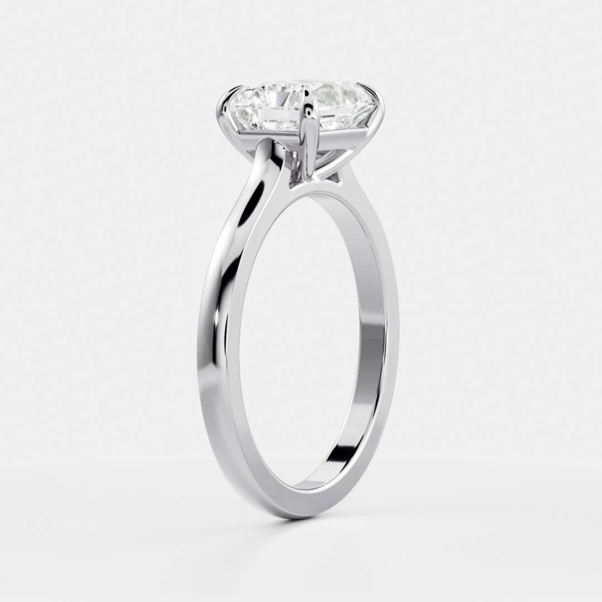 2.0 - 4.0 CT East West Radiant Lab Grown Diamond Solitaire Engagement Ring