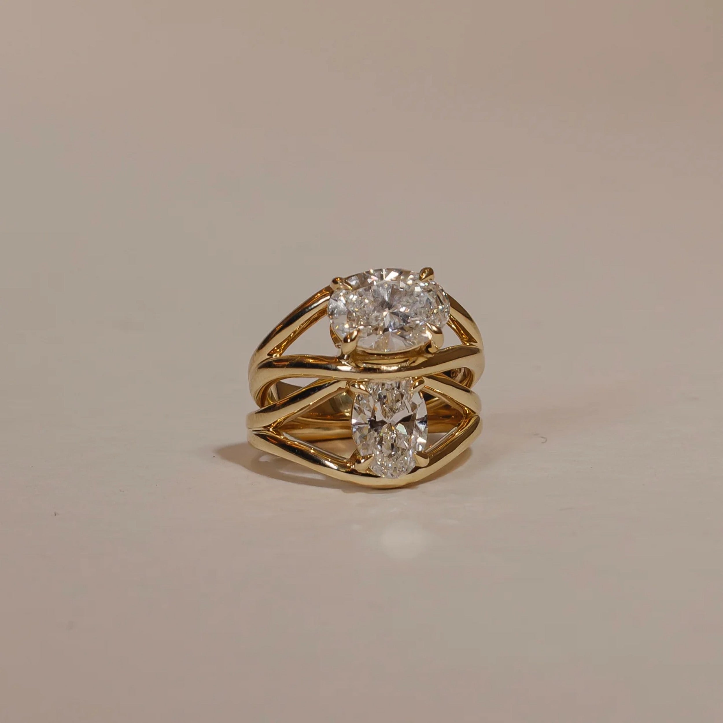 2.0 - 4.0 CT Oval Lab Grown Diamond Split Shank Engagement Ring