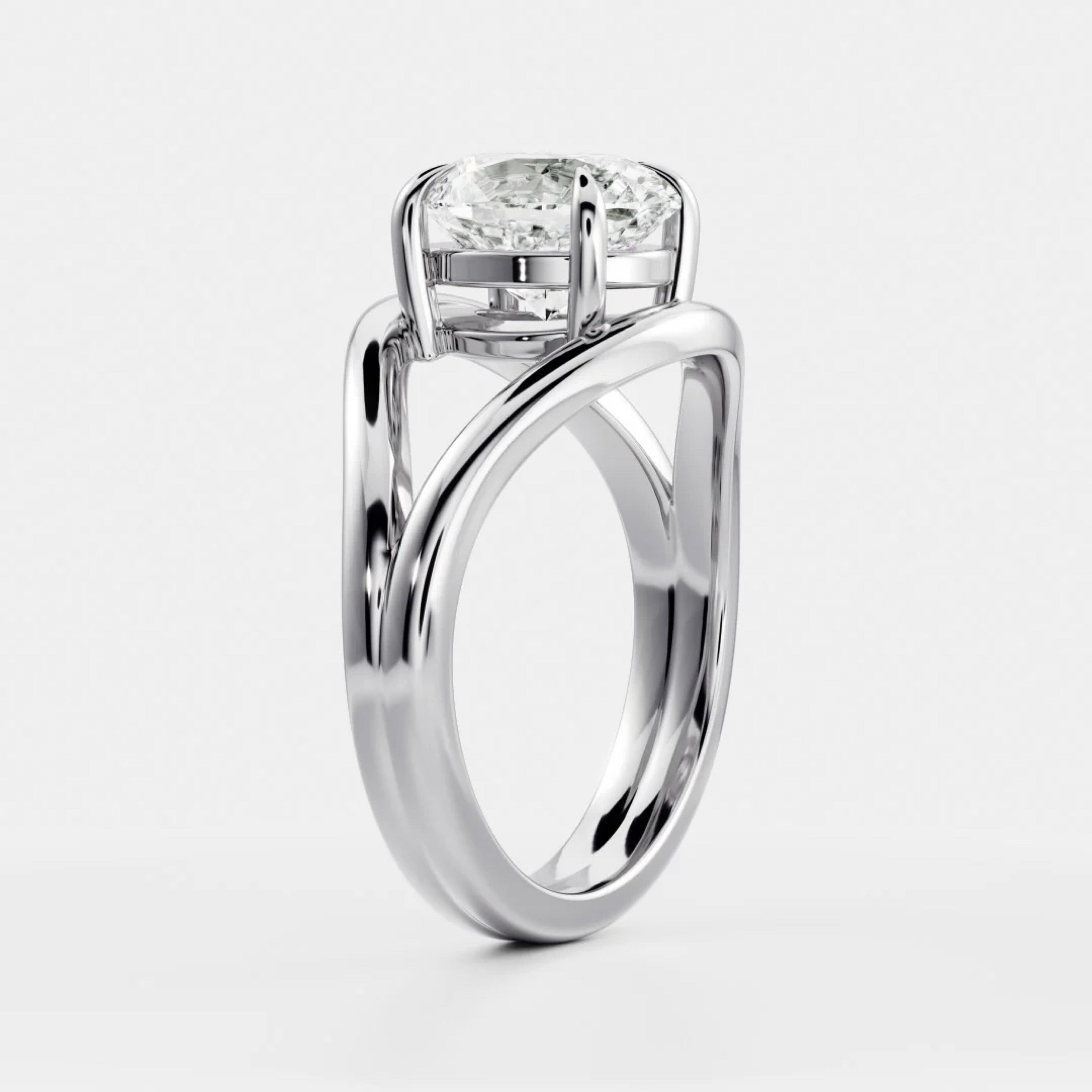 2.0 - 4.0 CT Oval Lab Grown Diamond Split Shank Engagement Ring