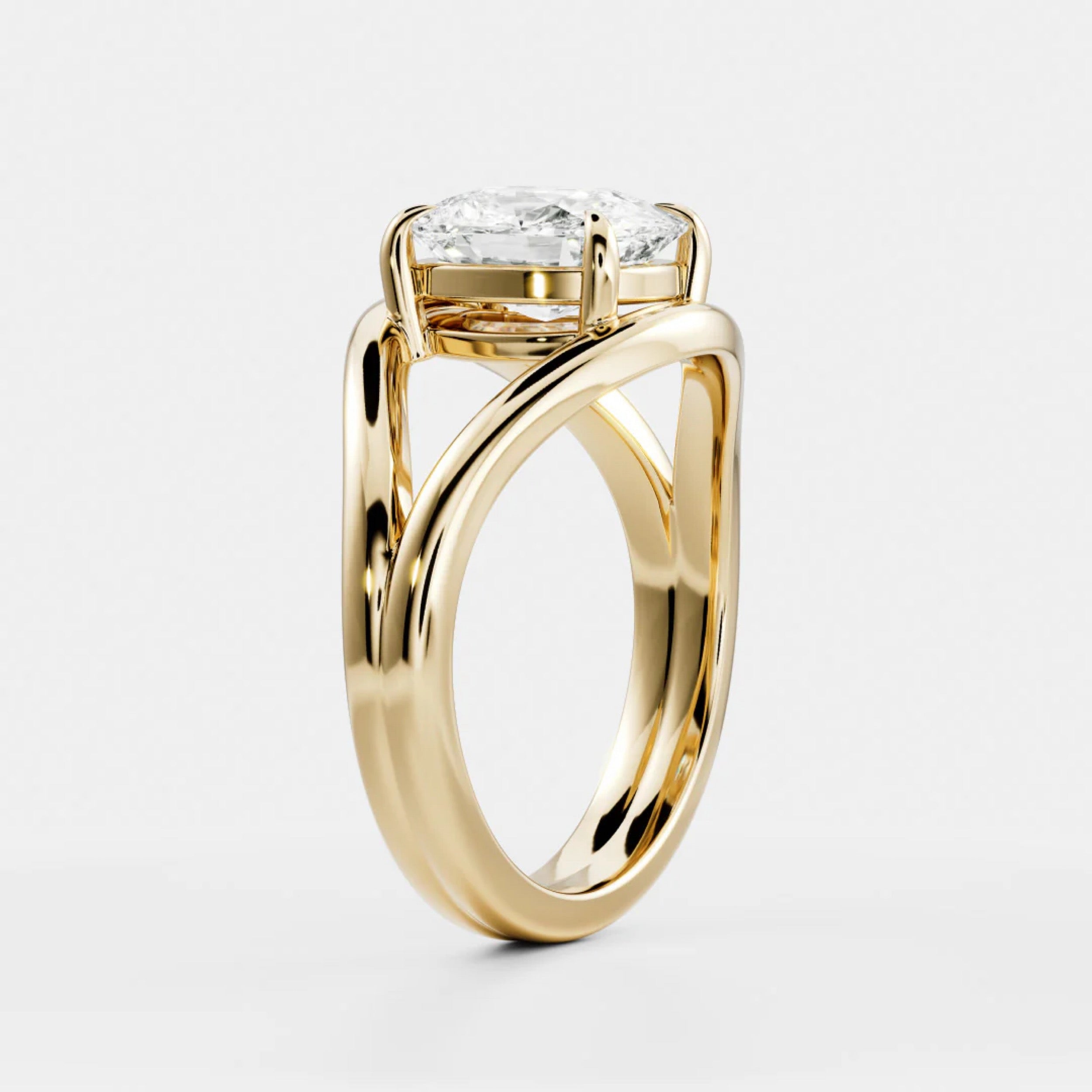 2.5 - 3.5 CT Elongated Cushion Lab Grown Diamond Split Shank Engagement Ring