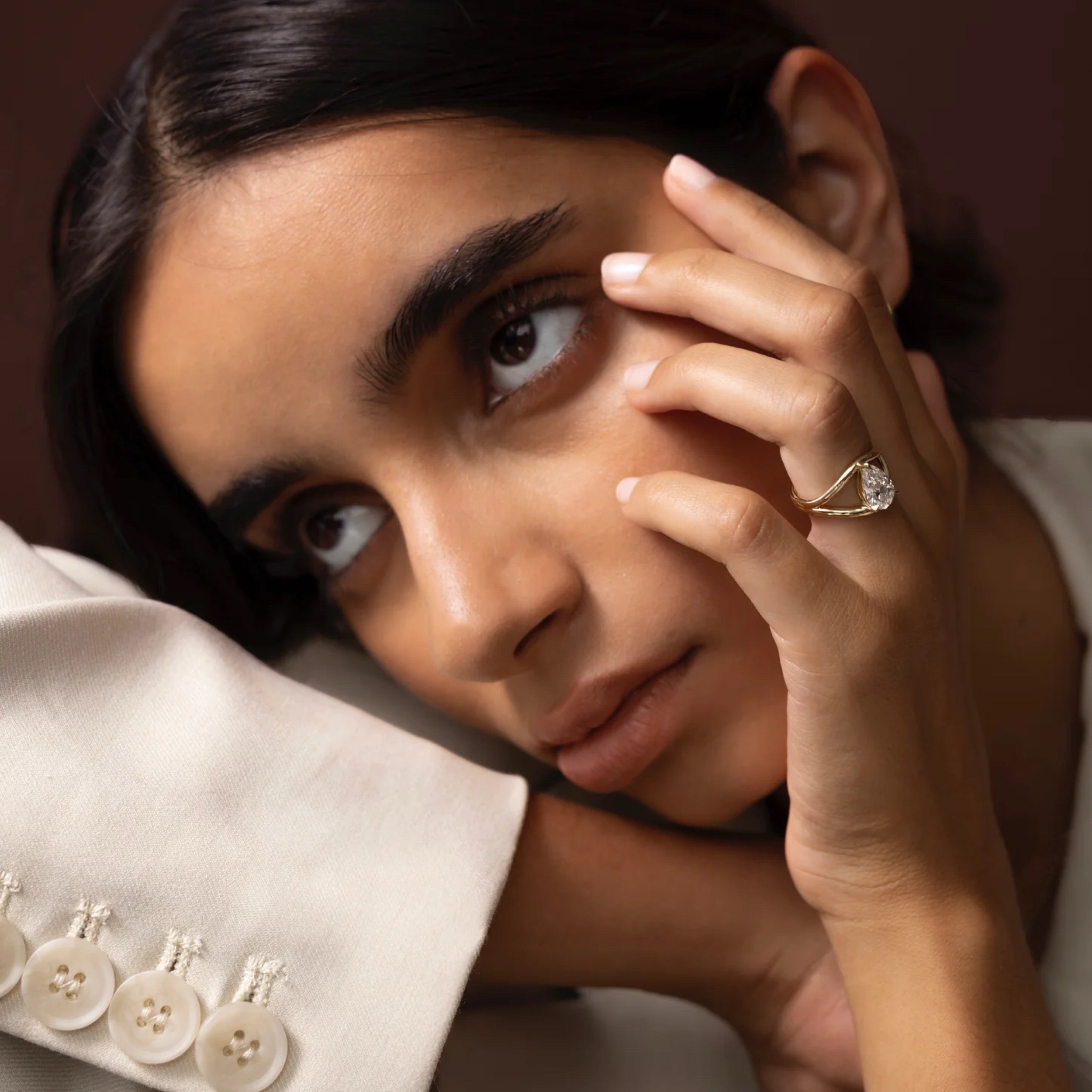 1.5 - 2.5 CT Pear Lab Grown Diamond Split Shank Engagement Ring