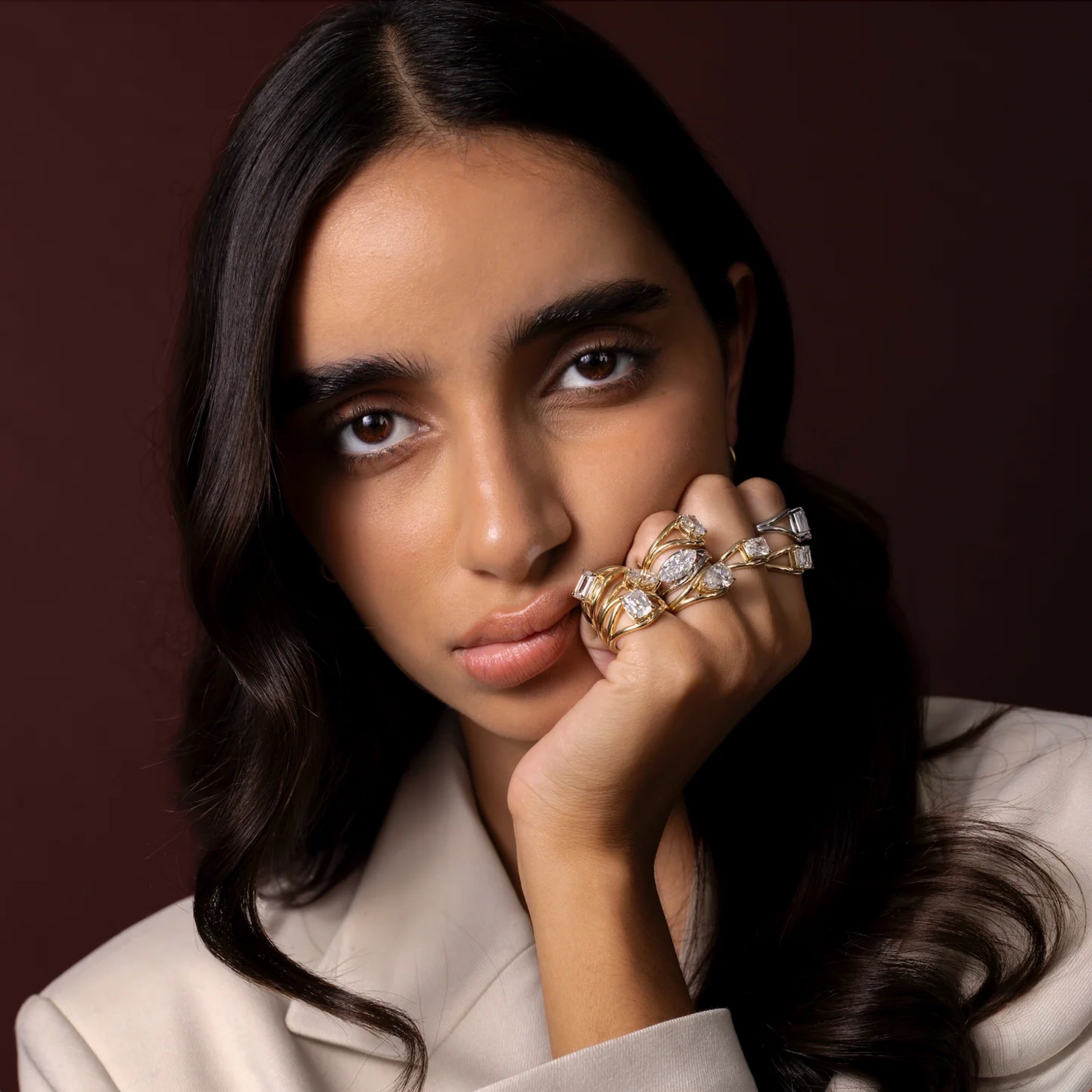 2.0 - 4.0 CT East West Marquise Lab Grown Diamond Split Shank Engagement Ring