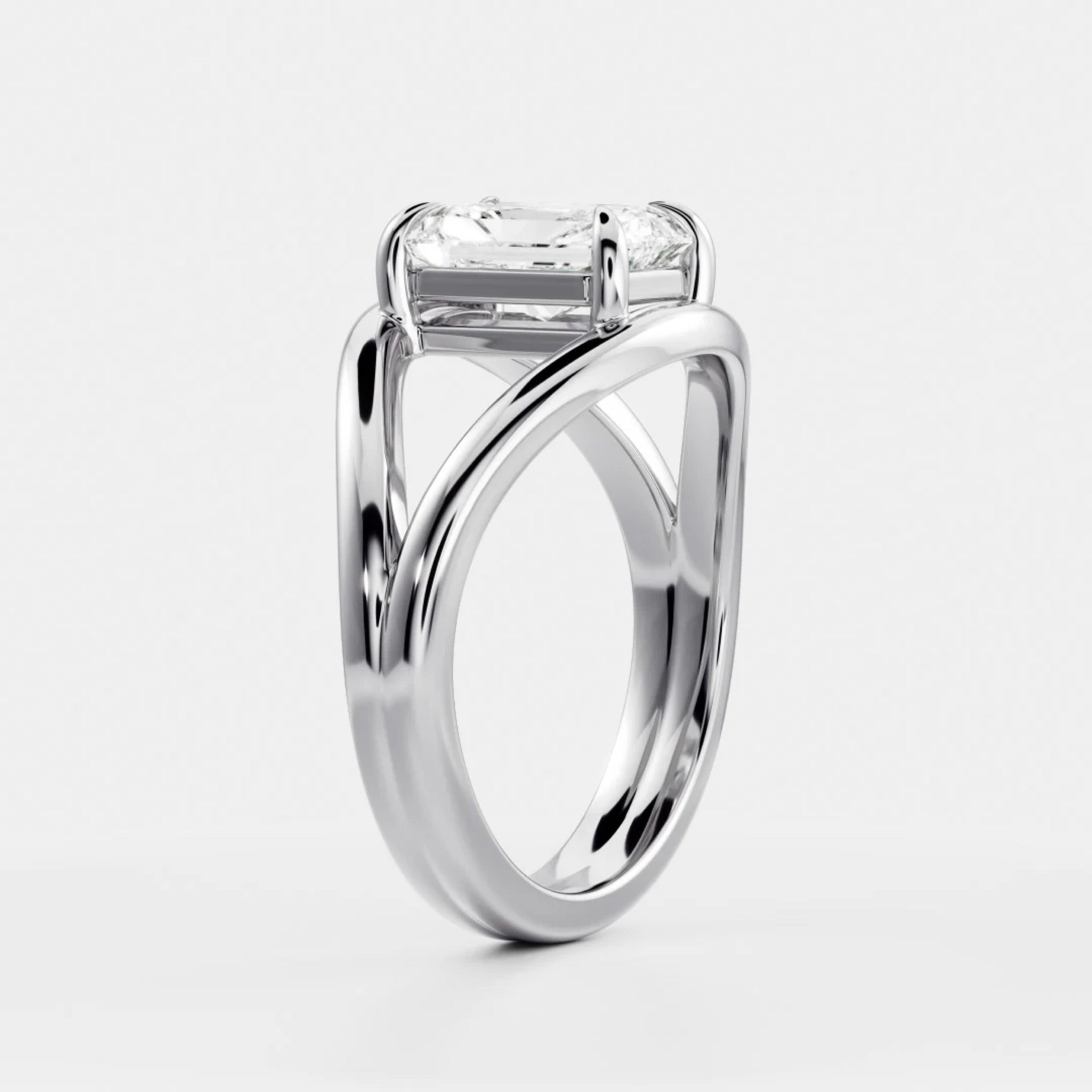 2.5 - 3.5 CT Radiant Lab Grown Diamond Split Shank Engagement Ring