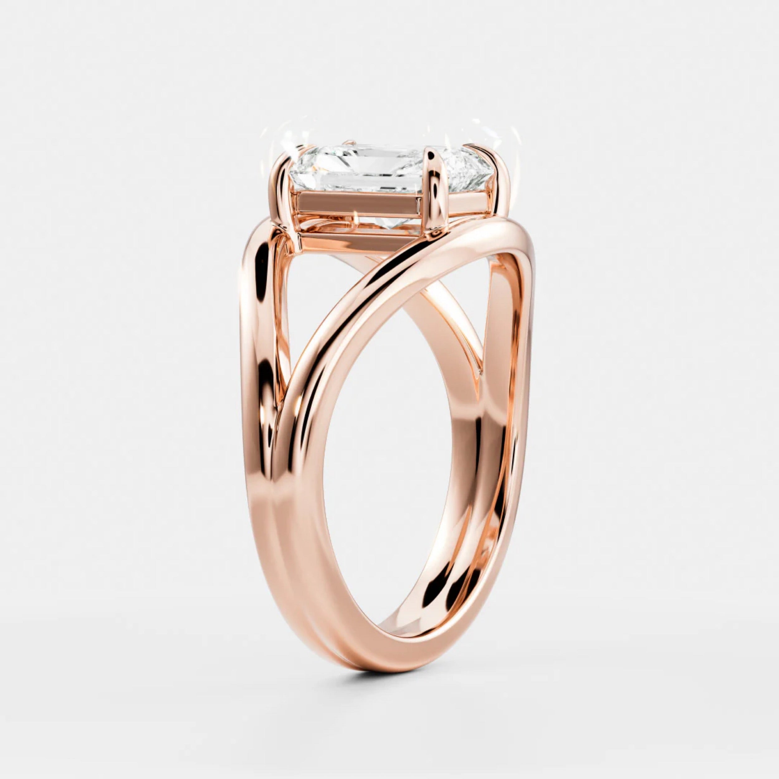 2.5 - 3.5 CT Radiant Lab Grown Diamond Split Shank Engagement Ring