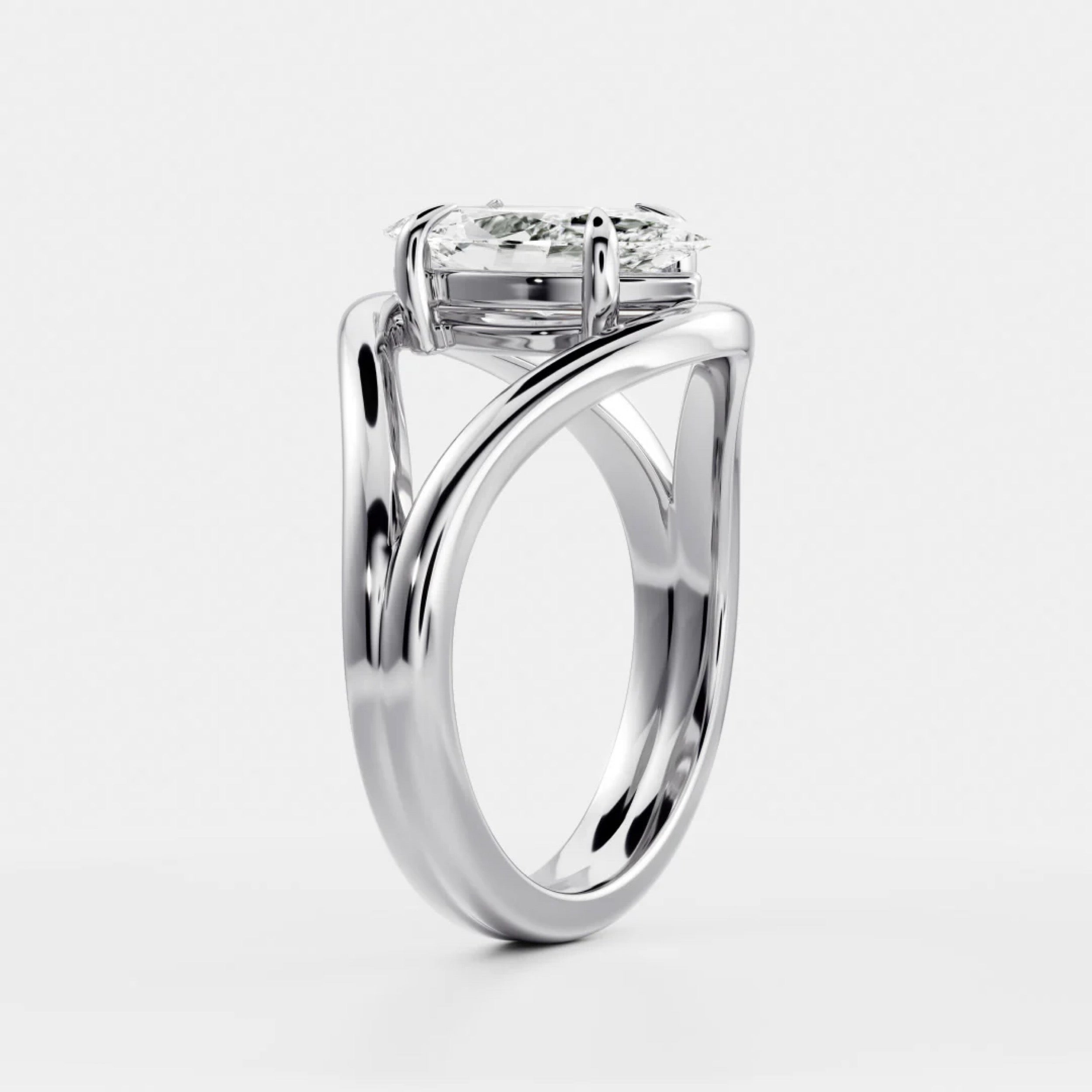2.5 - 3.5 CT Marquise Lab Grown Diamond Split Shank Engagement Ring