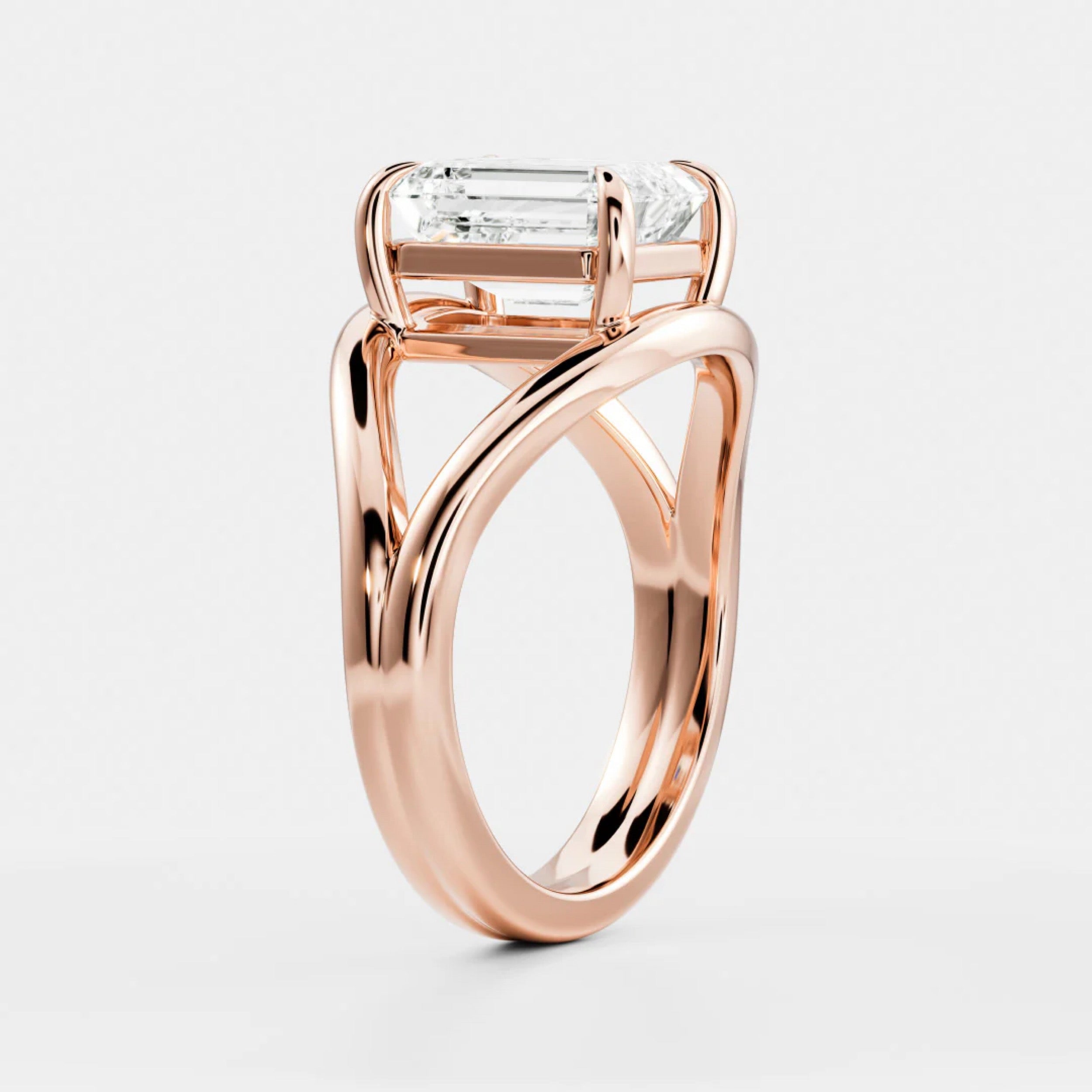 1.5 - 2.5 CT Emerald Lab Grown Diamond Split Shank Engagement Ring