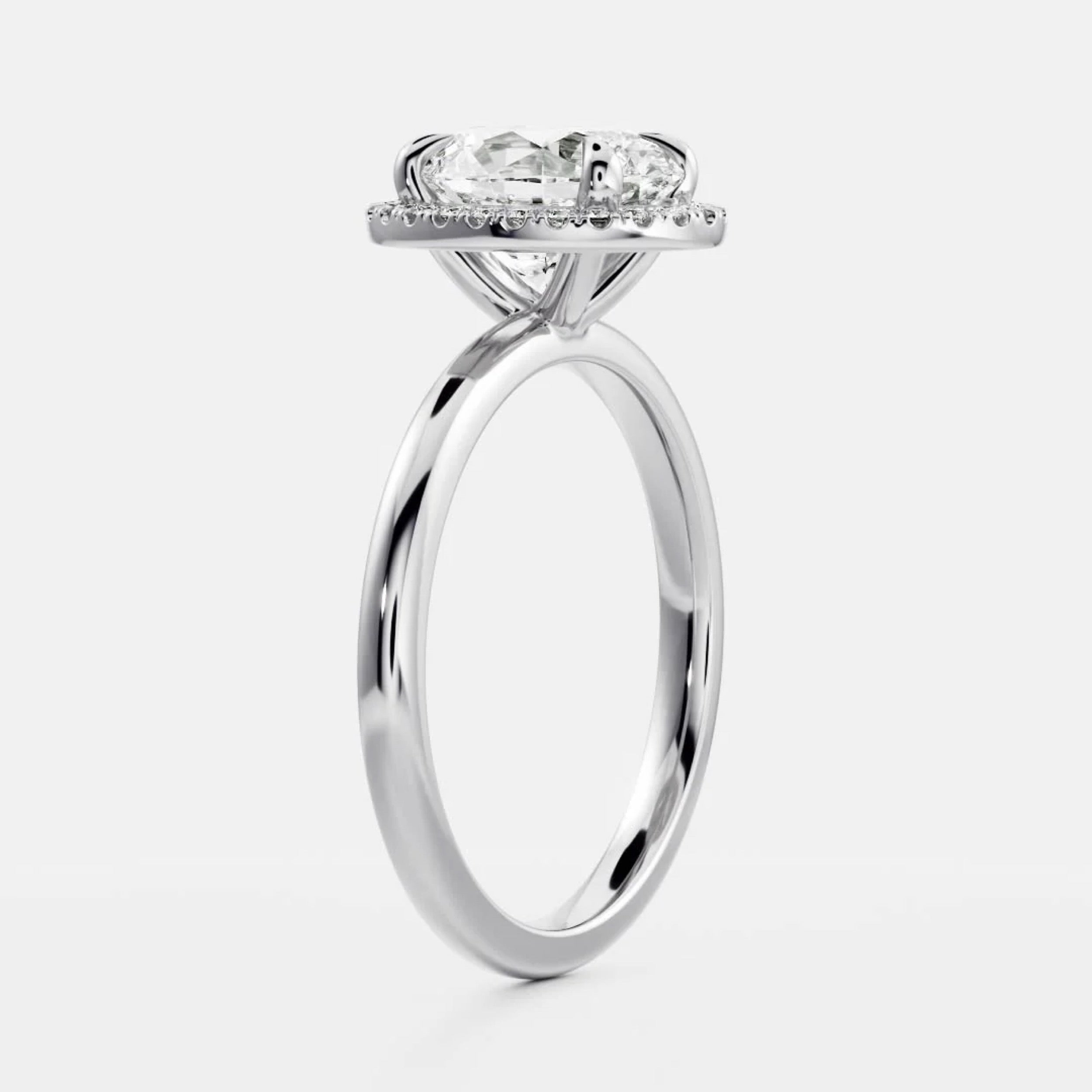 1.5 - 2.5 CT Oval Lab Grown Diamond Halo Engagement Ring