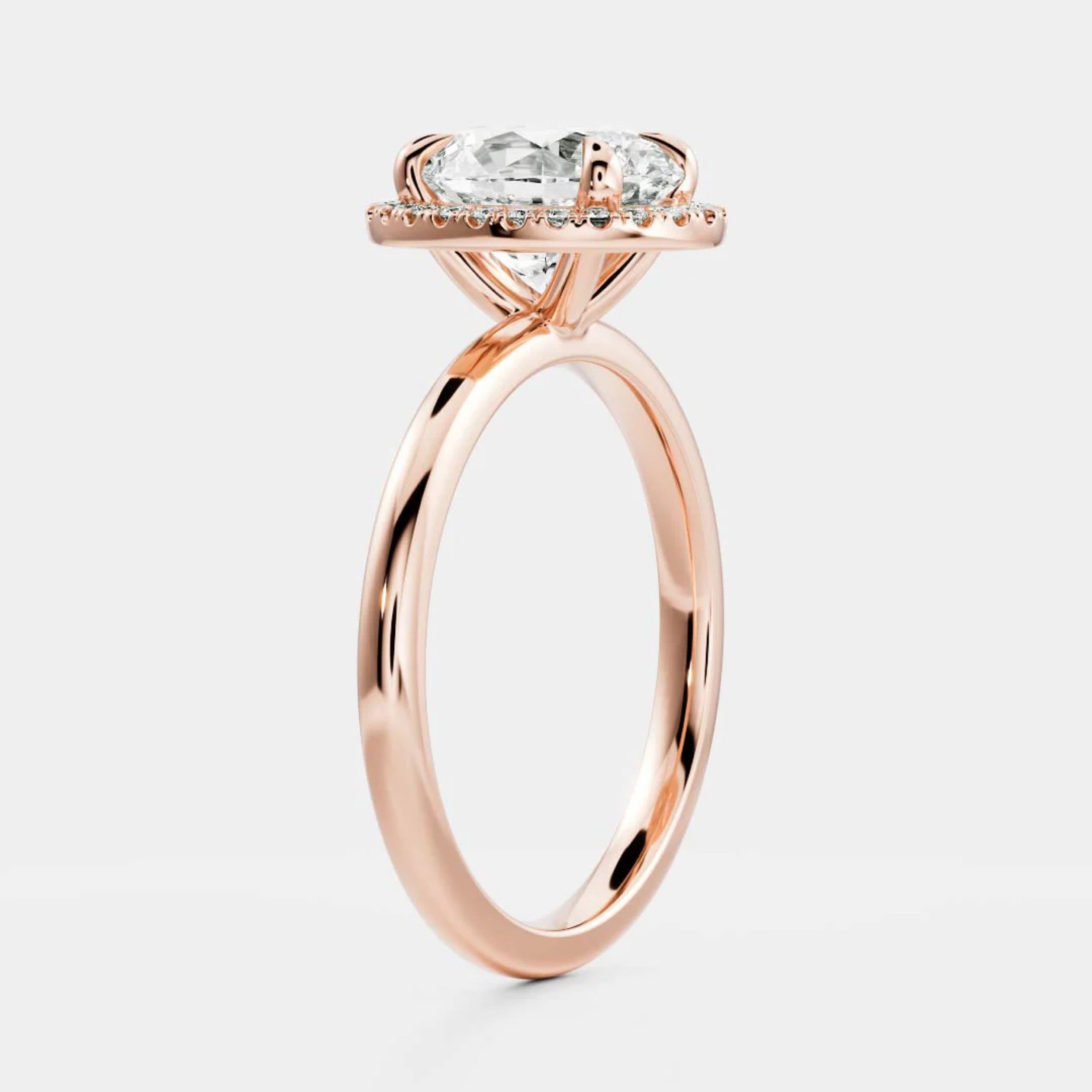 1.5 - 2.5 CT Oval Lab Grown Diamond Halo Engagement Ring