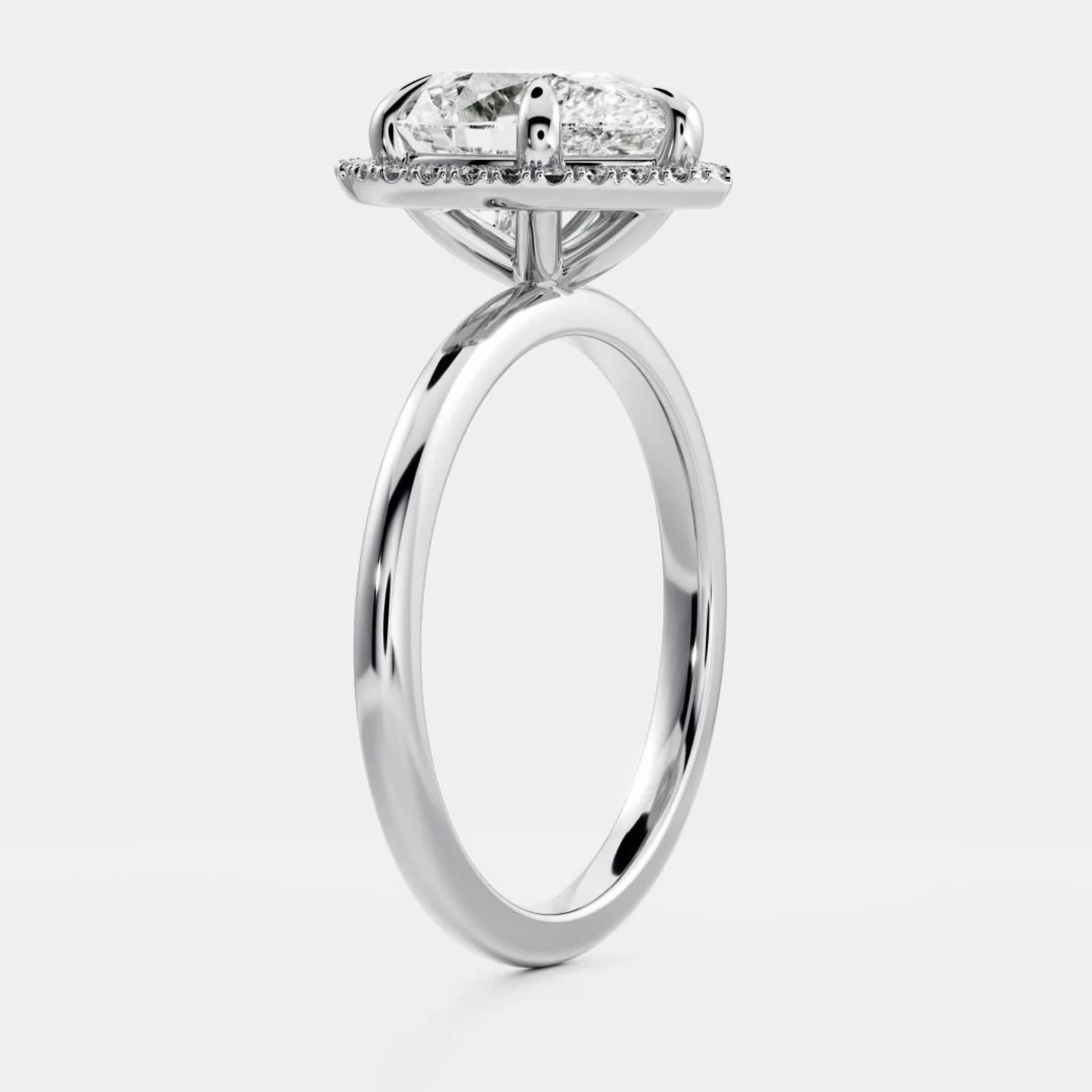 1.5 - 2.5 CT Pear Lab Grown Diamond Halo Engagement Ring