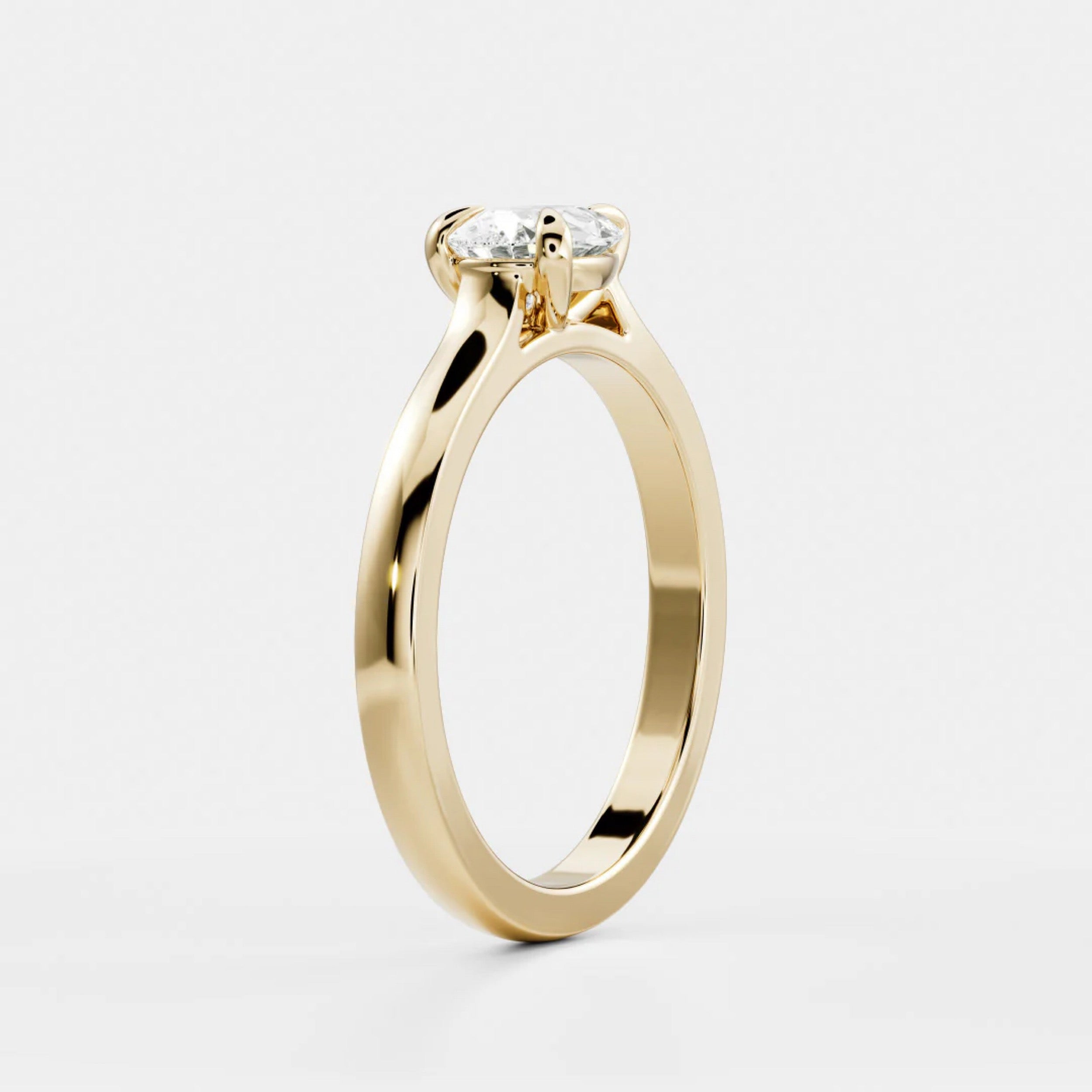 1.0 - 3.0 CT East West Pear Lab Grown Diamond Solitaire Engagement Ring