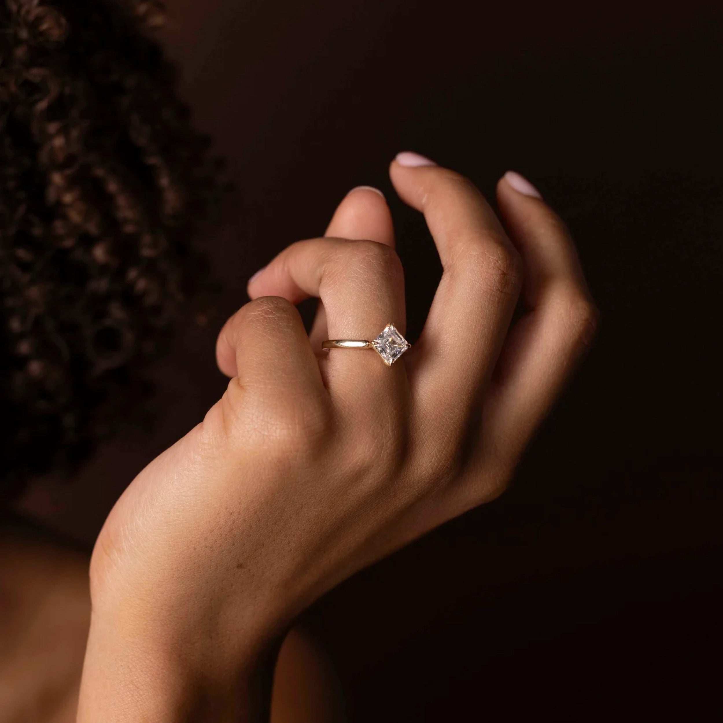 1.0 - 3.0 CT East West Asscher Lab Grown Diamond Solitaire Engagement Ring