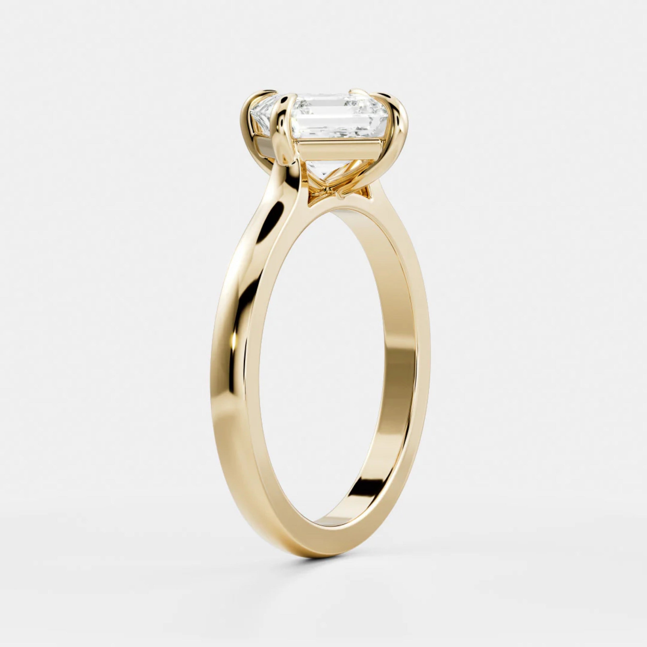 1.0 - 3.0 CT East West Asscher Lab Grown Diamond Solitaire Engagement Ring