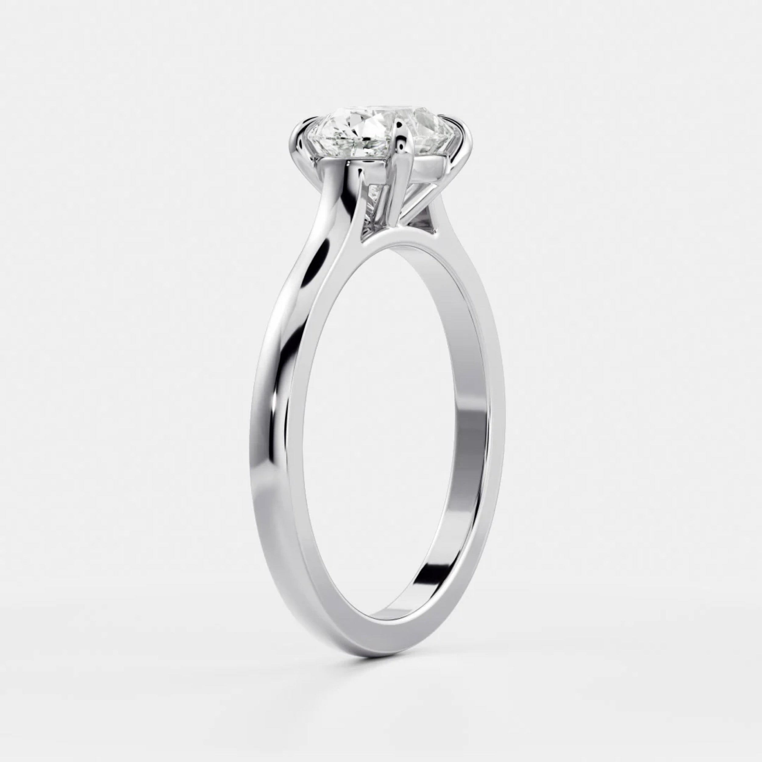 2.5 - 3.5 CT East West Oval Lab Grown Diamond Solitiare Engagement Ring