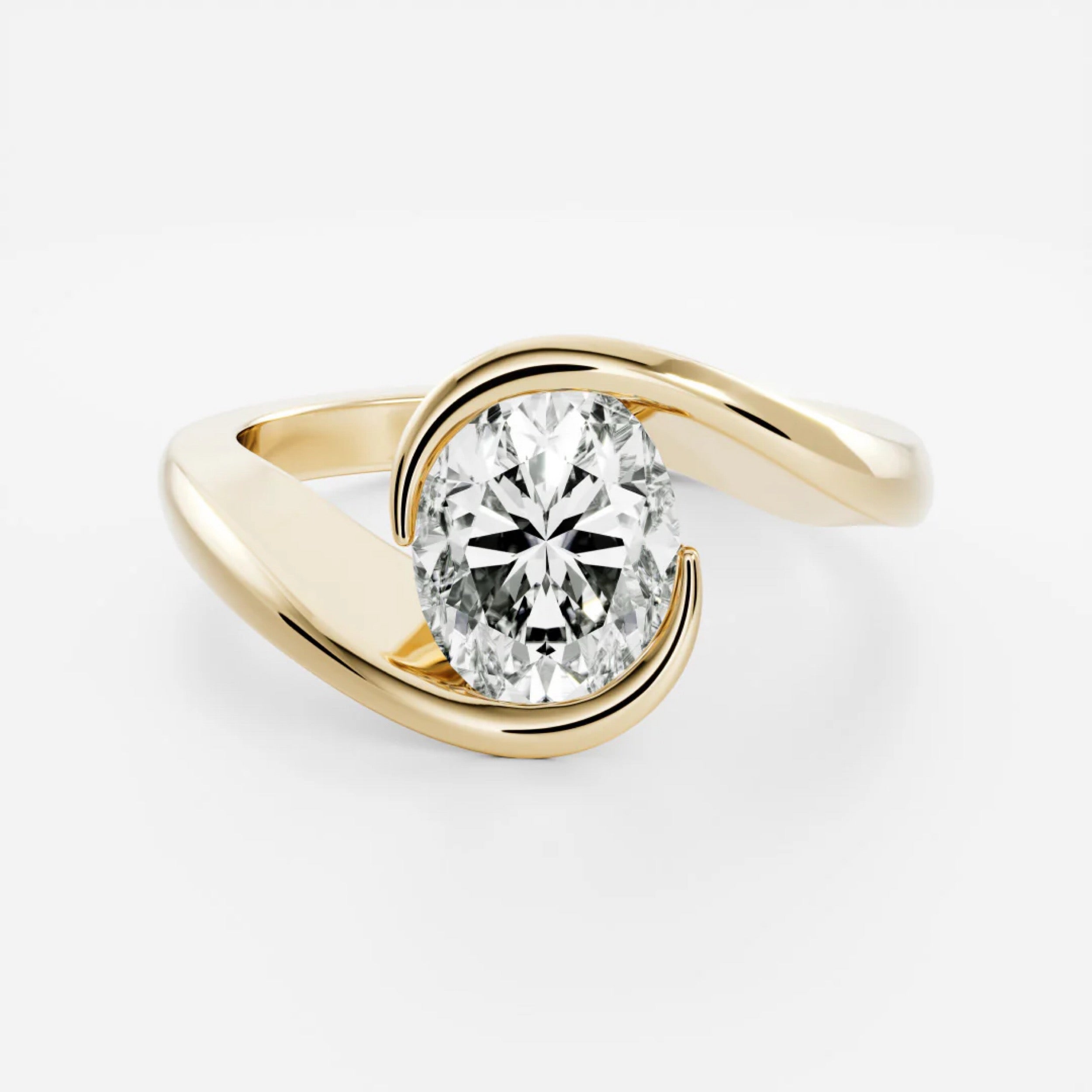 1.5 - 2.5 CT Oval Lab Grown Diamond Wrap Engagement Ring