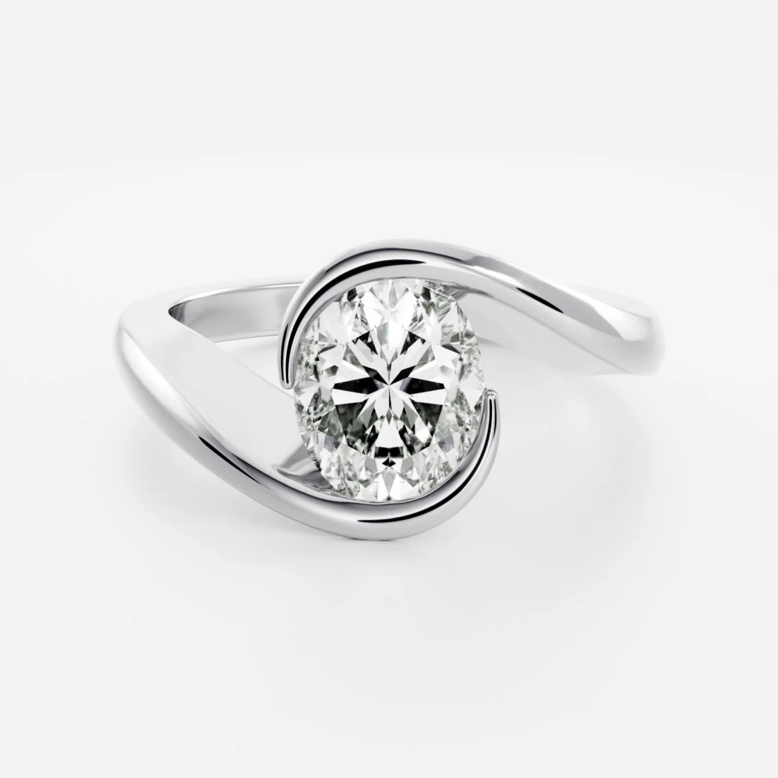 1.5 - 2.5 CT Oval Lab Grown Diamond Wrap Engagement Ring