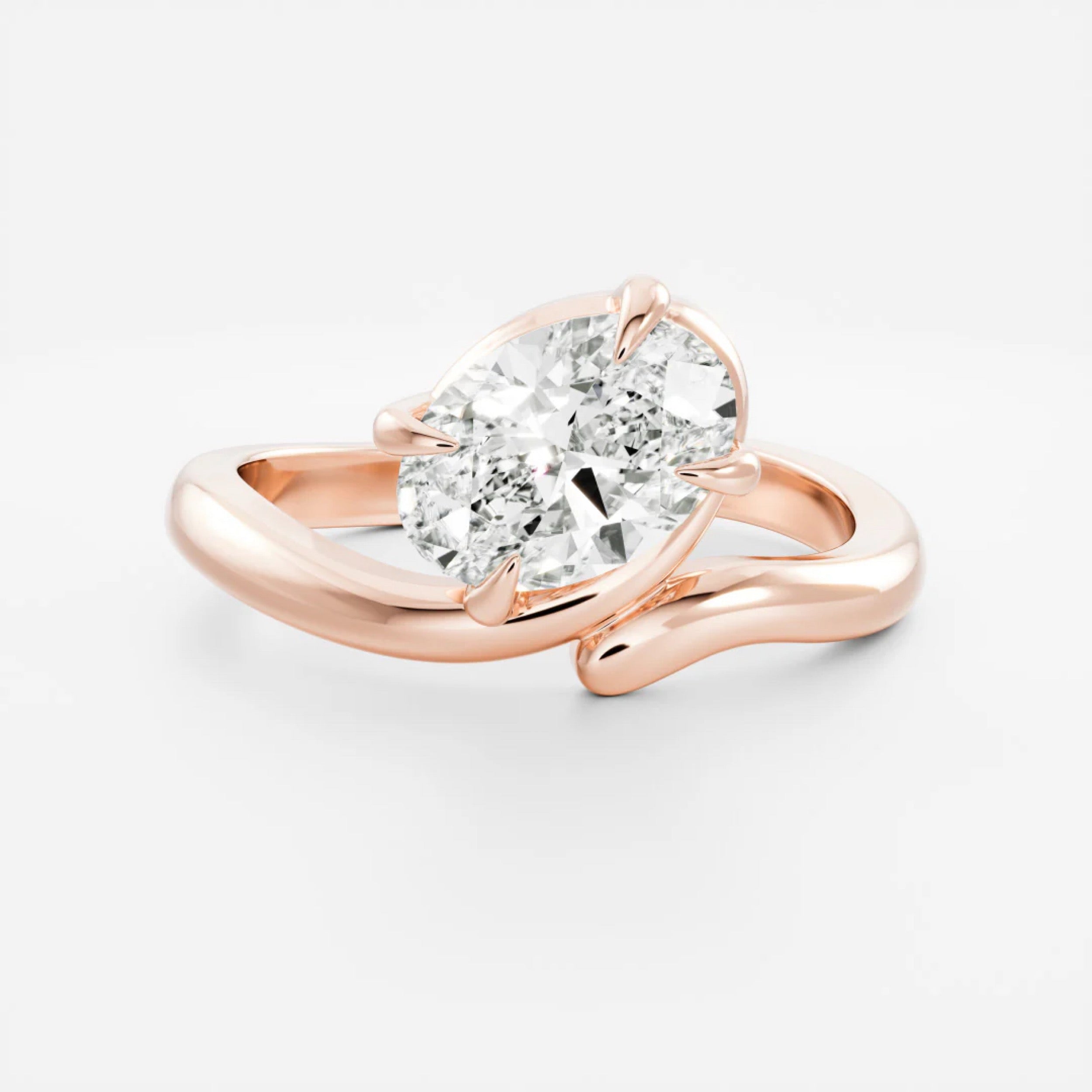 2.0 - 4.0 CT Oval Lab Grown Diamond Twisted Engagement Ring