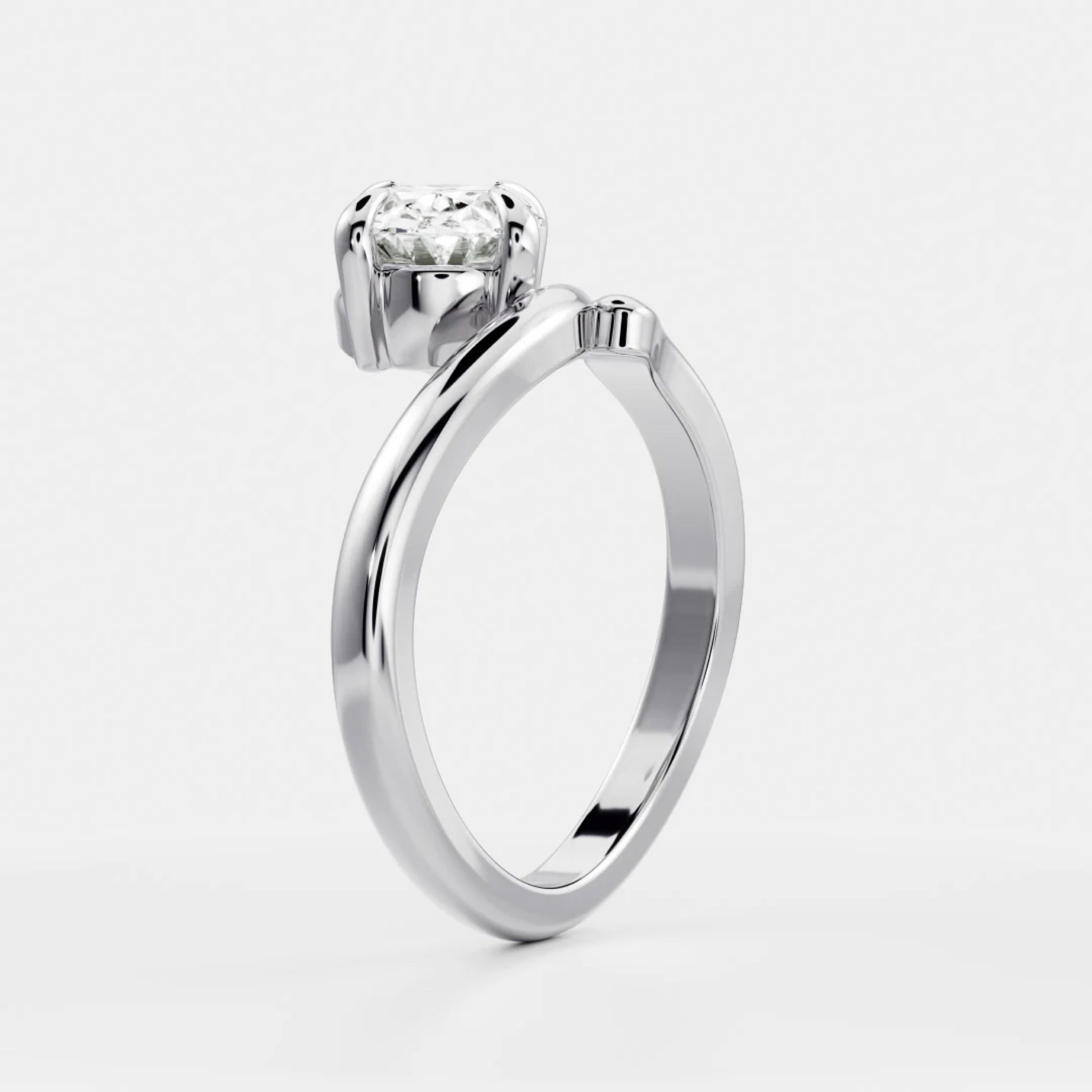 2.0 - 4.0 CT Oval Lab Grown Diamond Twisted Engagement Ring